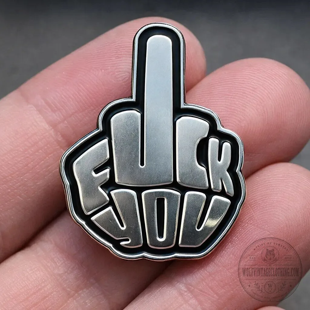 Funny Middle Finger Fuck You Gesture Enamel Pin 2 Funny Middle Finger Fuck You Gesture Enamel Pin