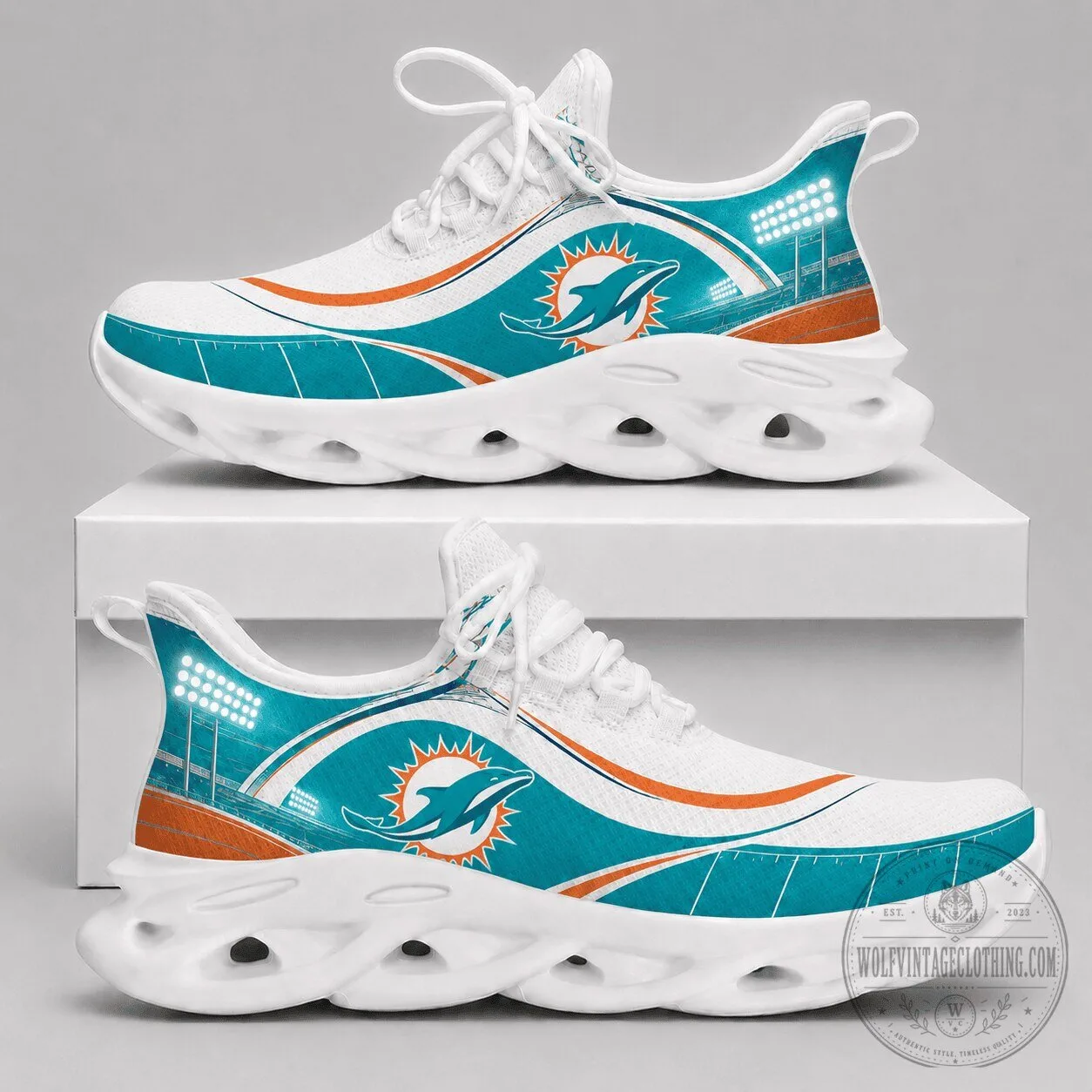 Miami Dolphins NFL Team Logo Athletic Sneakers Shoes 1 Miami Dolphins NFL Team Logo Athletic Sneakers Shoes