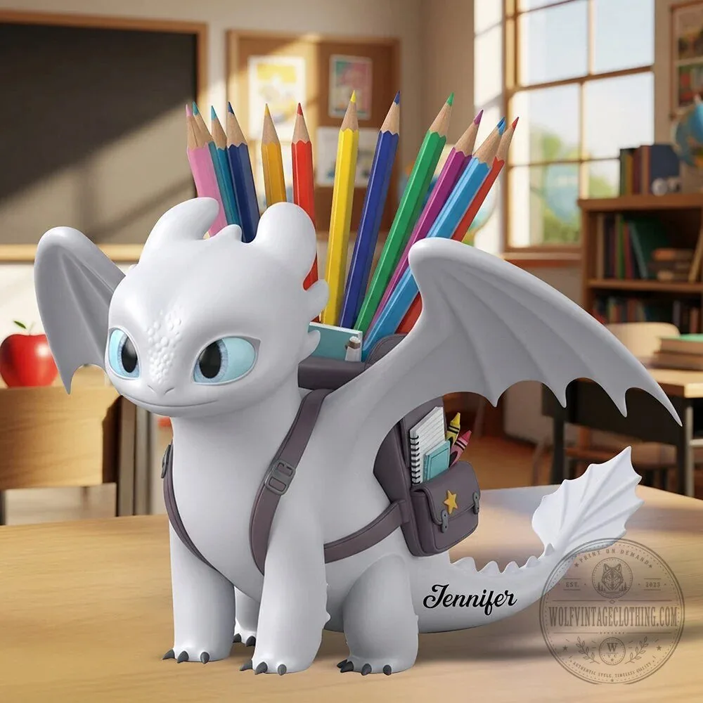 Personalized Light Fury How To Train Your Dragon Pen Holder
