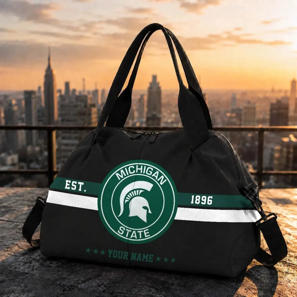 Michigan State Spartans Football Team Black Travel Bag Michigan State Spartans Football Team Black Travel Bag