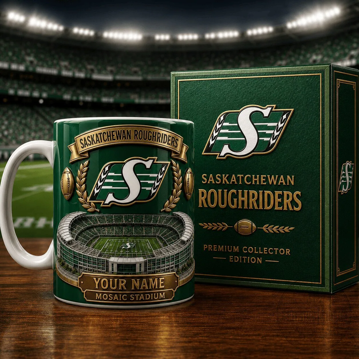 Saskatchewan Roughriders CFL Mosaic Stadium Football Fan Ceramic Mug 5 Saskatchewan Roughriders CFL Mosaic Stadium Football Fan Ceramic Mug