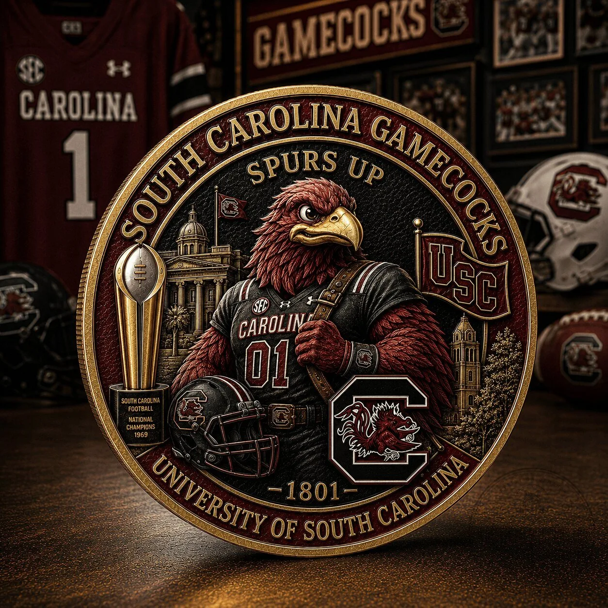 South Carolina Gamecocks University Football National Champions Commemorative Coin