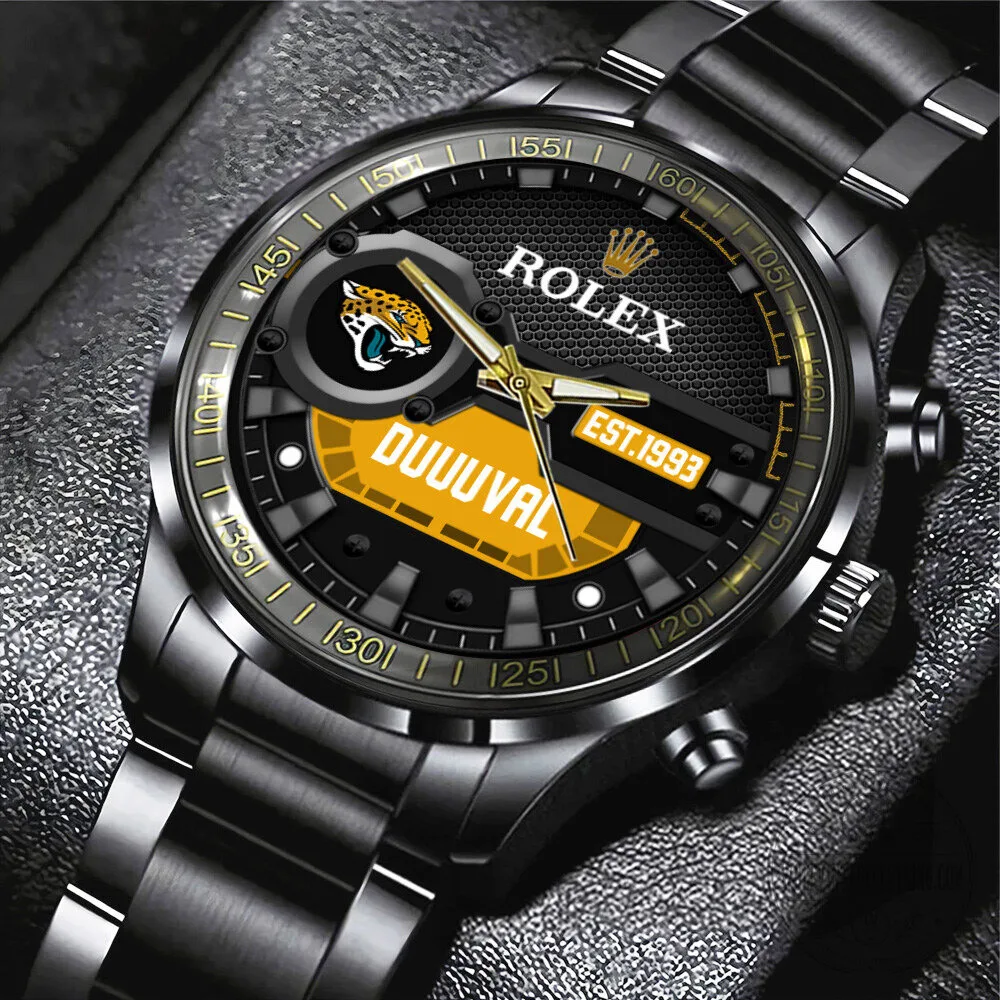 Jacksonville Jaguars Black Stainless Steel Wristwatch 1 Jacksonville Jaguars Black Stainless Steel Wristwatch