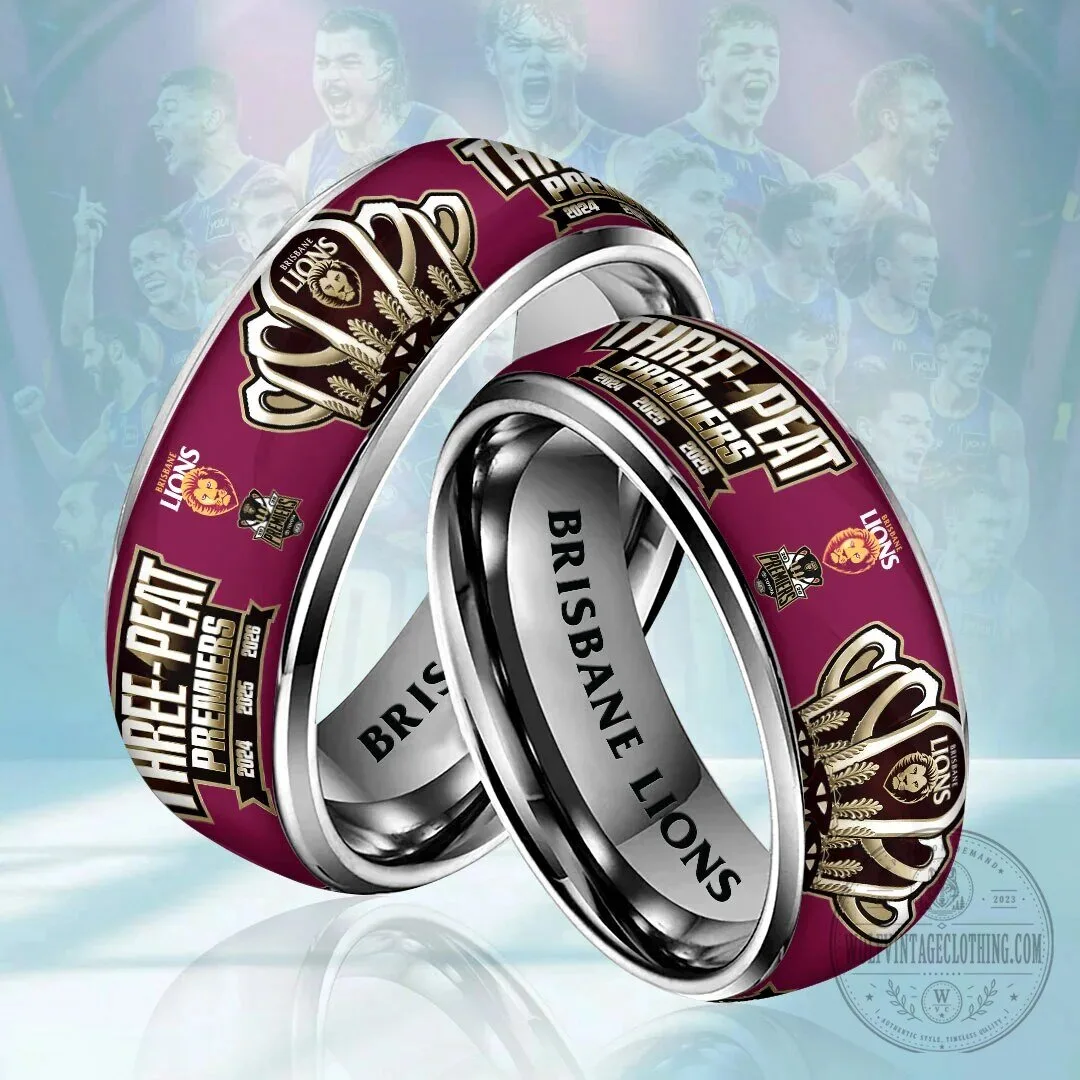 Brisbane Lions Australian Football League Premiers Three-Peat Commemorative Ring 2 Brisbane Lions Australian Football League Premiers Three-Peat Commemorative Ring