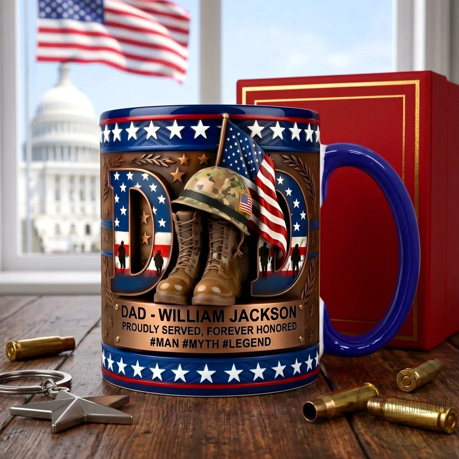 Proud Veteran Dad Personalized Coffee Mug - Military Soldier Father Gift 5 Proud Veteran Dad Personalized Coffee Mug - Military Soldier Father Gift