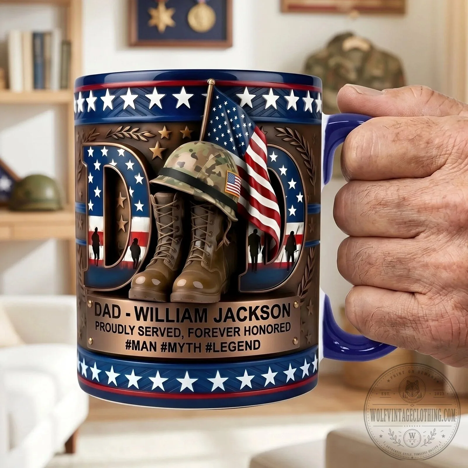 Proud Veteran Dad Personalized Coffee Mug - Military Soldier Father Gift 9 Proud Veteran Dad Personalized Coffee Mug - Military Soldier Father Gift