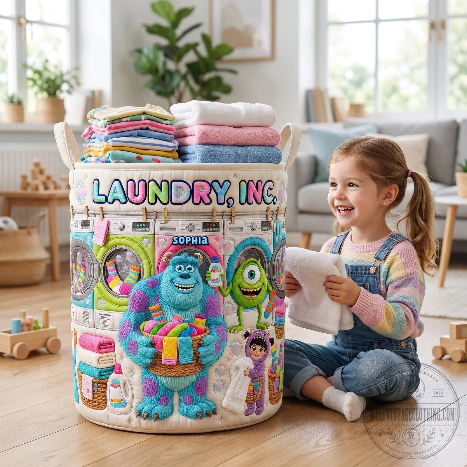 Monsters Inc. Laundry Inc. Personalized Kids Quilted Laundry Basket 8 Monsters Inc. Laundry Inc. Personalized Kids Quilted Laundry Basket