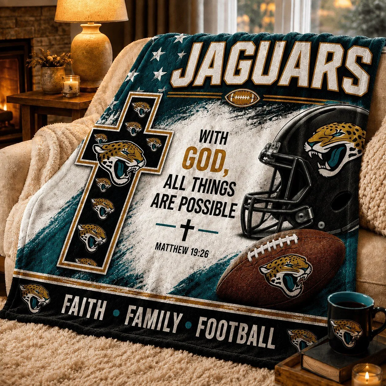 Jacksonville Jaguars Football Team All Things Are Possible Blanket