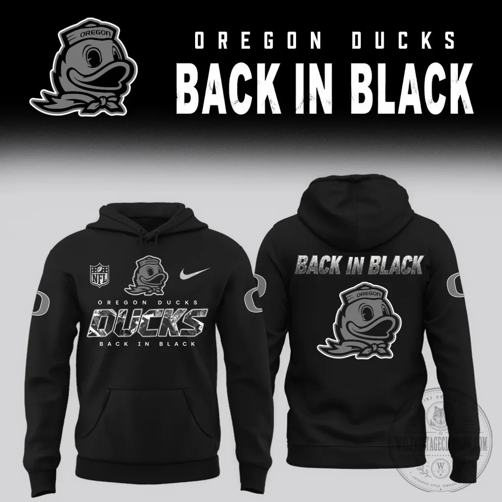Oregon Ducks Back In Black Edition Hoodie Oregon Ducks Back In Black Edition Hoodie