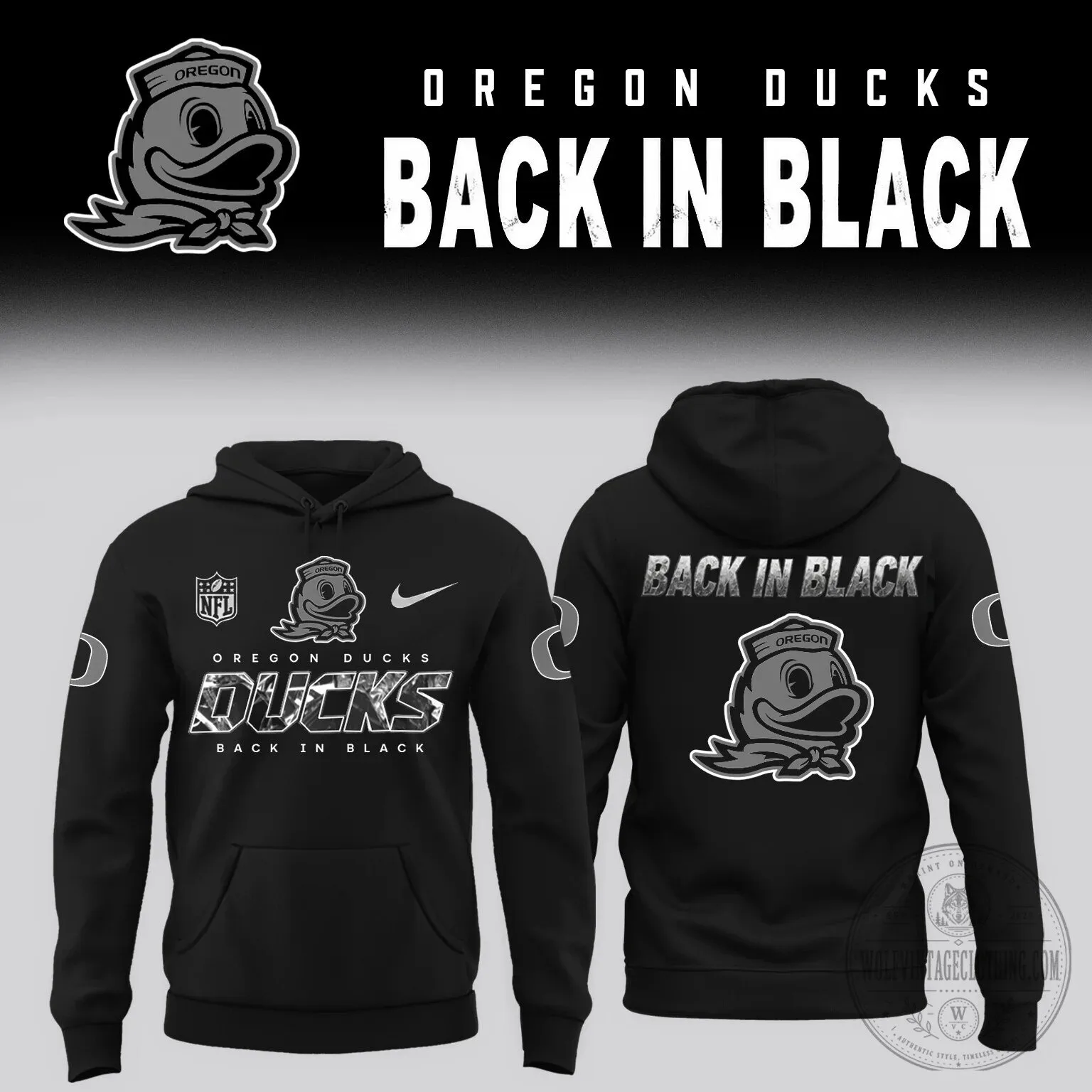 Oregon Ducks Back In Black Edition Hoodie