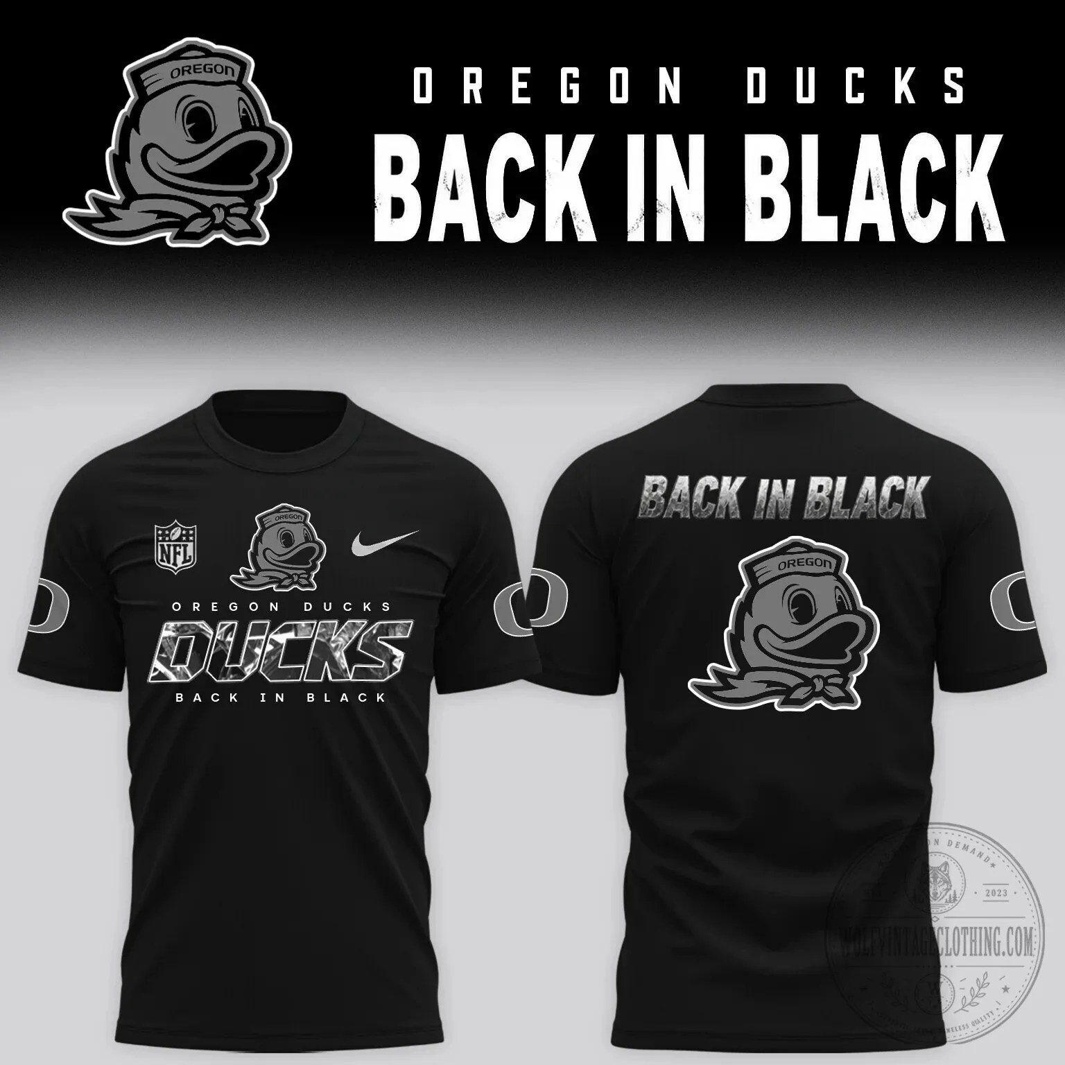Oregon Ducks Back In Black Limited Edition Football Team T-Shirt