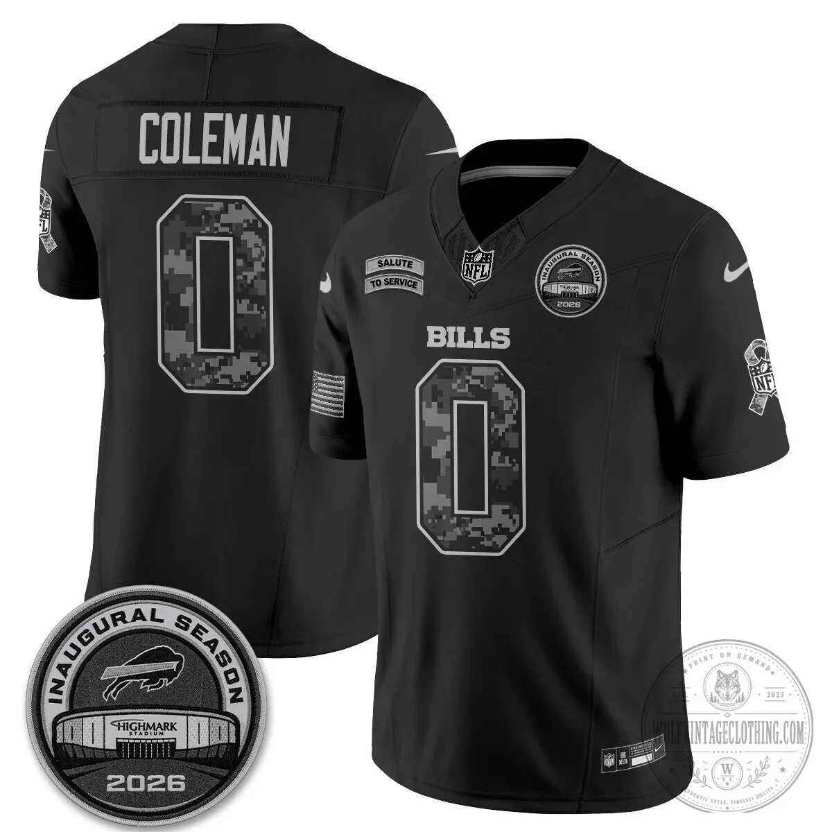 Buffalo Bills Josh Allen Salute To Service Inaugural Season Football Jersey 36 Buffalo Bills Josh Allen Salute To Service Inaugural Season Football Jersey