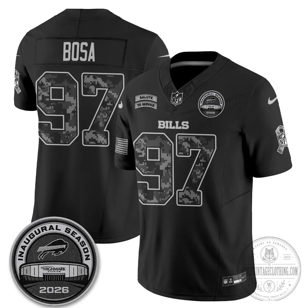 Buffalo Bills Josh Allen Salute To Service Inaugural Season Football Jersey 38 Buffalo Bills Josh Allen Salute To Service Inaugural Season Football Jersey
