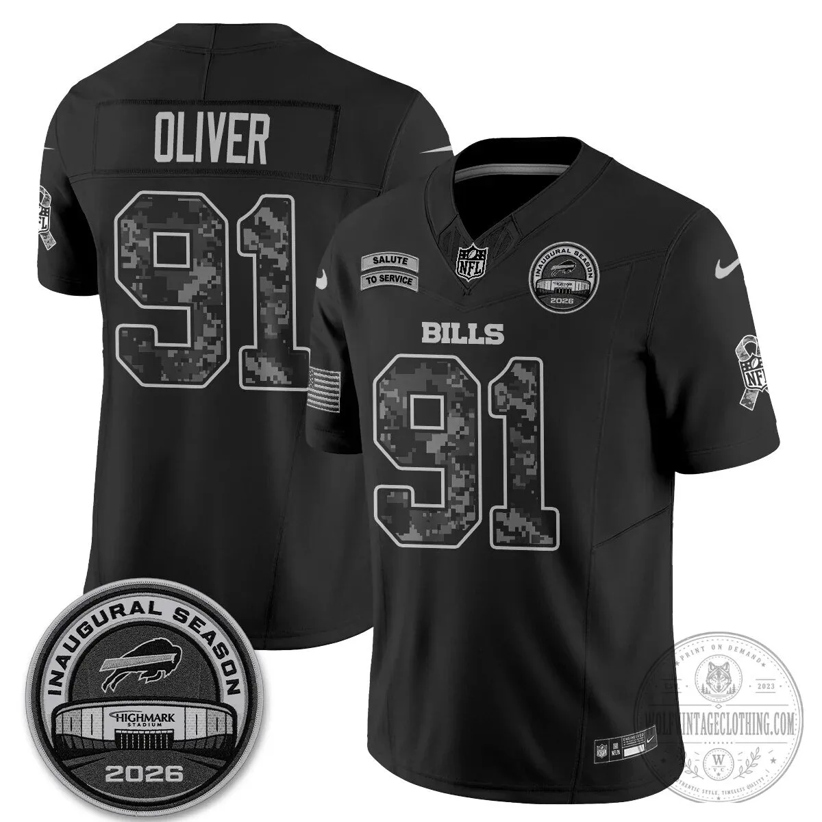 Buffalo Bills Josh Allen Salute To Service Inaugural Season Football Jersey 40 Buffalo Bills Josh Allen Salute To Service Inaugural Season Football Jersey
