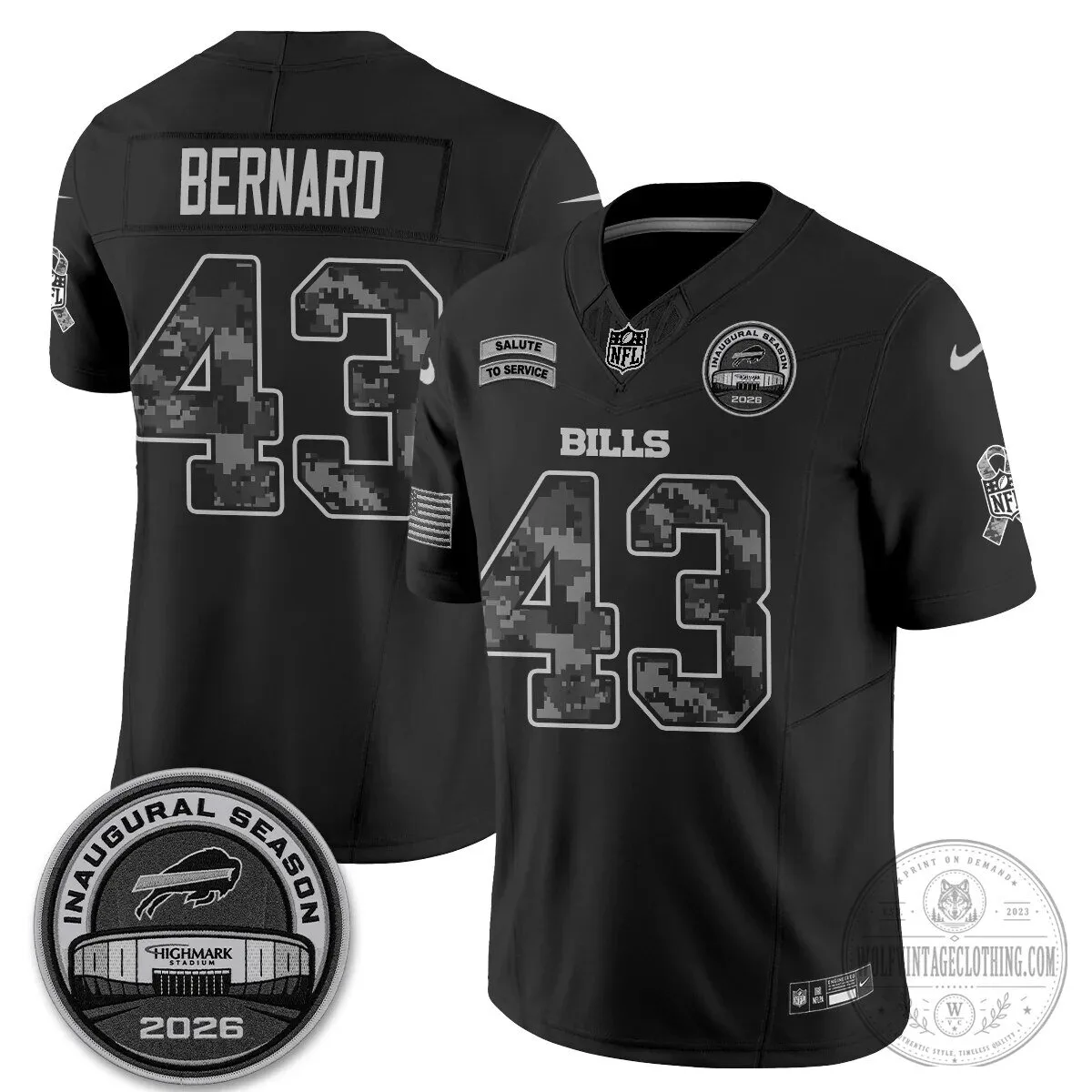 Buffalo Bills Josh Allen Salute To Service Inaugural Season Football Jersey 42 Buffalo Bills Josh Allen Salute To Service Inaugural Season Football Jersey