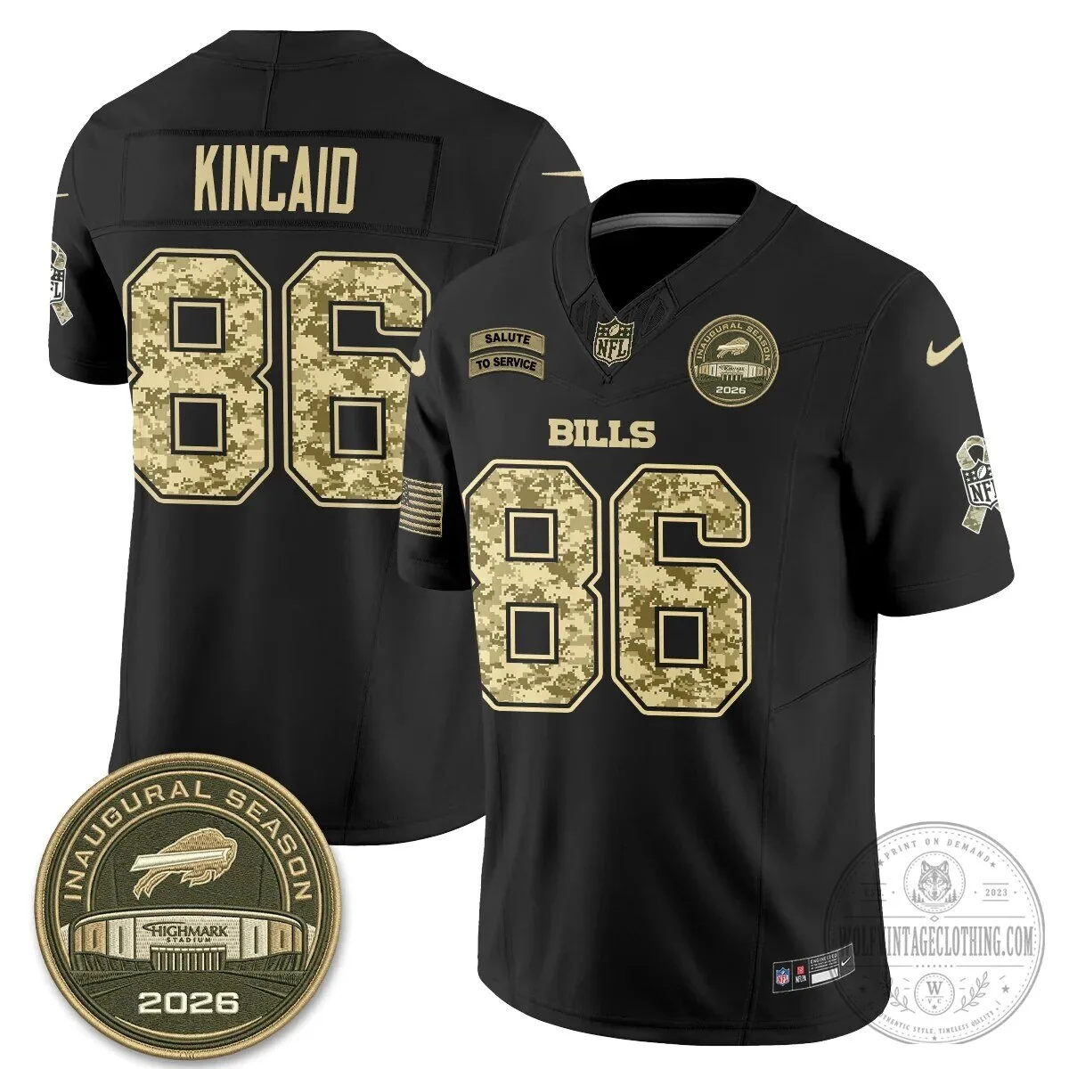 Buffalo Bills Josh Allen Salute To Service Inaugural Season Football Jersey 47 Buffalo Bills Josh Allen Salute To Service Inaugural Season Football Jersey