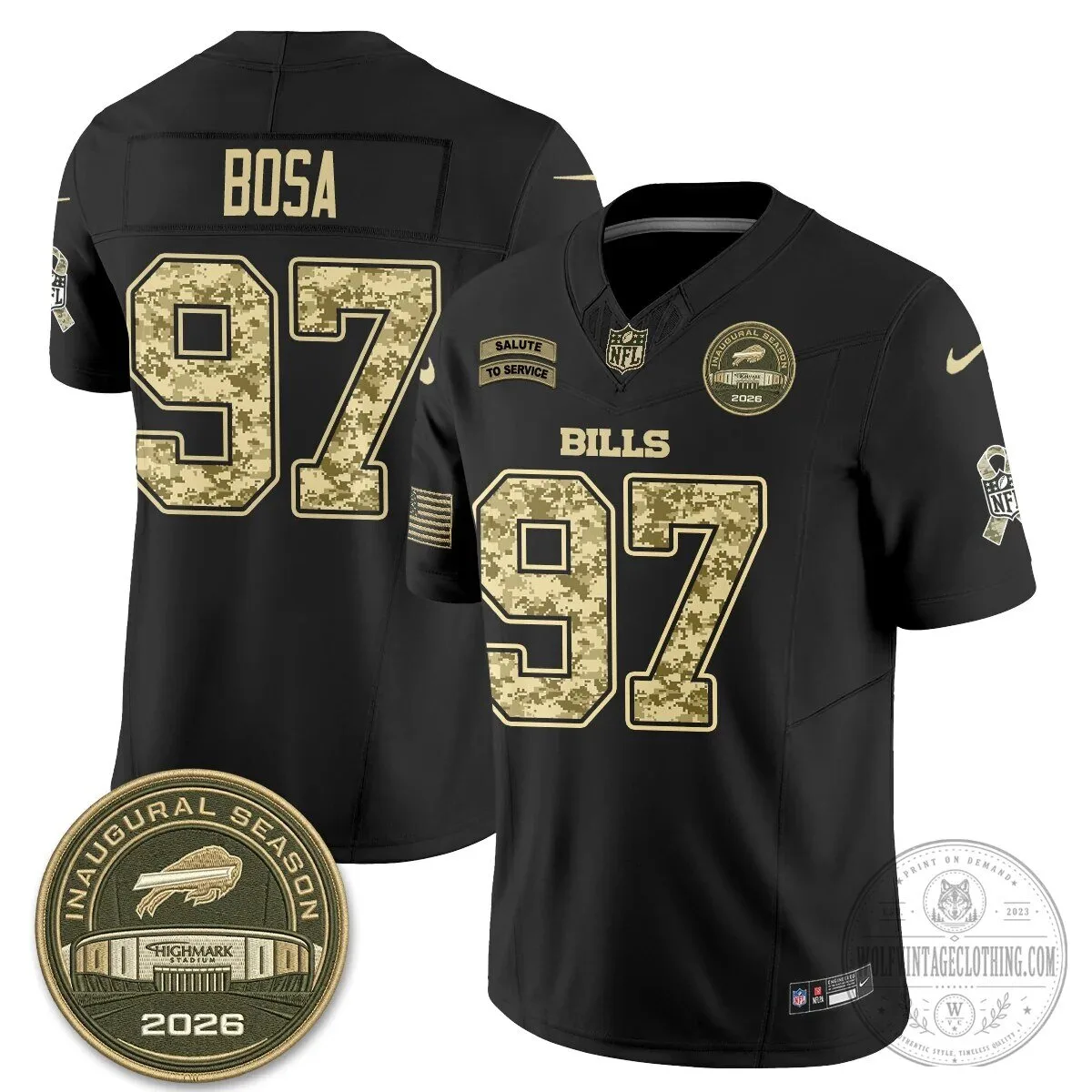 Buffalo Bills Josh Allen Salute To Service Inaugural Season Football Jersey 48 Buffalo Bills Josh Allen Salute To Service Inaugural Season Football Jersey