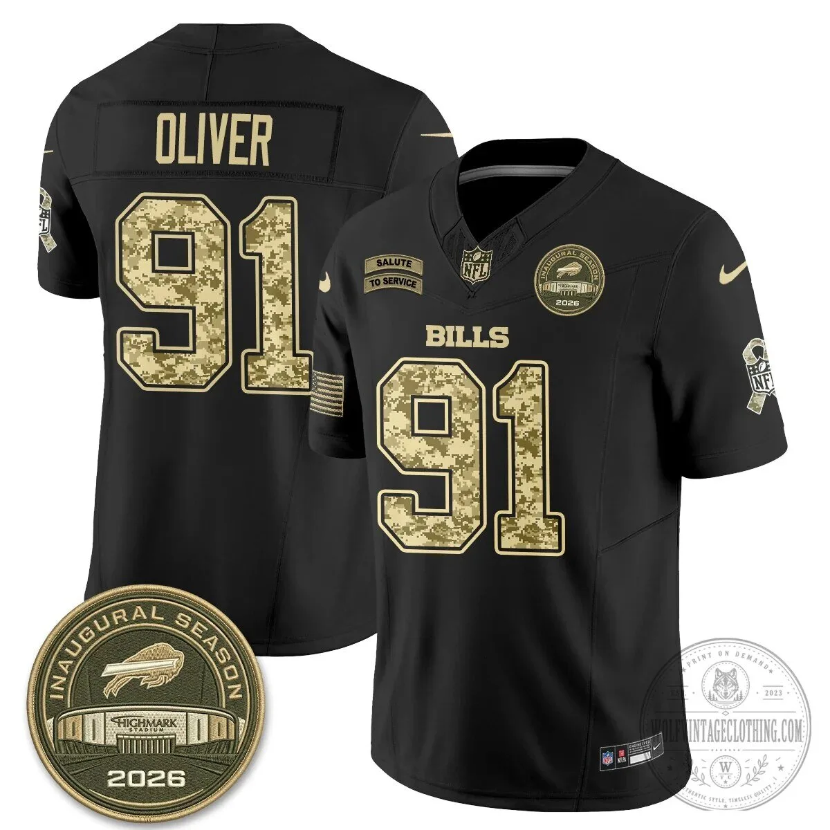 Buffalo Bills Josh Allen Salute To Service Inaugural Season Football Jersey 50 Buffalo Bills Josh Allen Salute To Service Inaugural Season Football Jersey