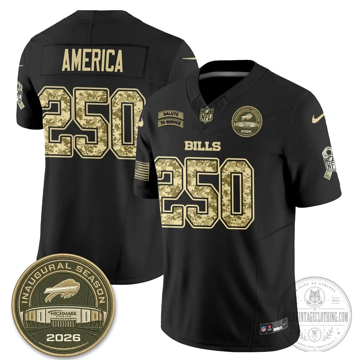 Buffalo Bills Josh Allen Salute To Service Inaugural Season Football Jersey 53 Buffalo Bills Josh Allen Salute To Service Inaugural Season Football Jersey