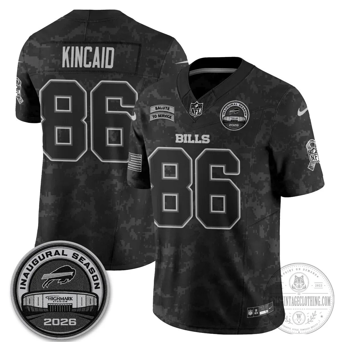 Buffalo Bills Josh Allen Salute To Service Inaugural Season Football Jersey 57 Buffalo Bills Josh Allen Salute To Service Inaugural Season Football Jersey