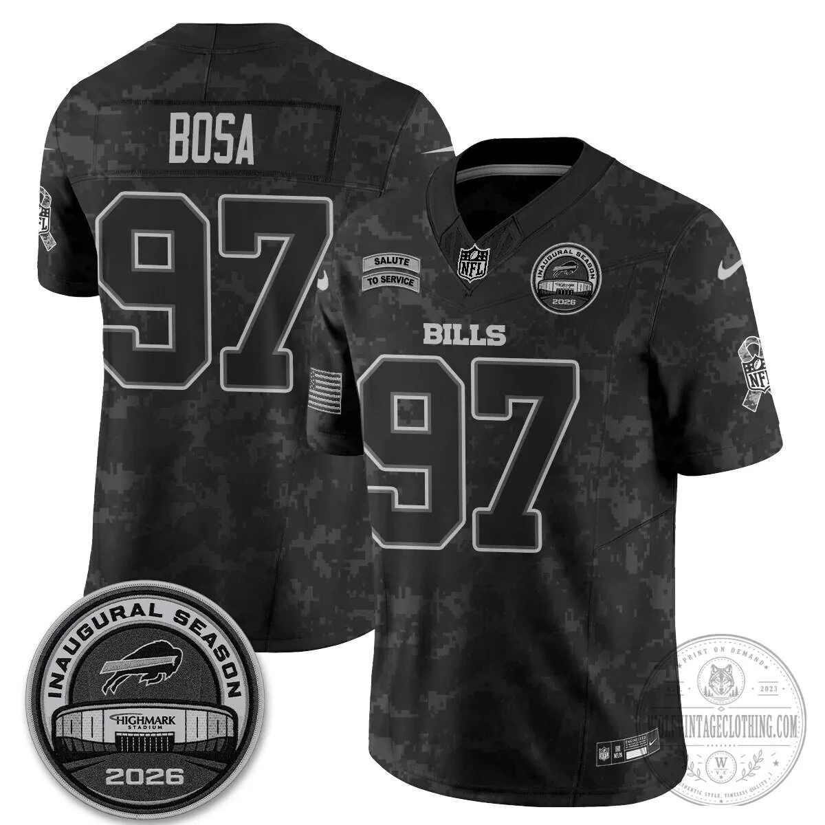 Buffalo Bills Josh Allen Salute To Service Inaugural Season Football Jersey 58 Buffalo Bills Josh Allen Salute To Service Inaugural Season Football Jersey