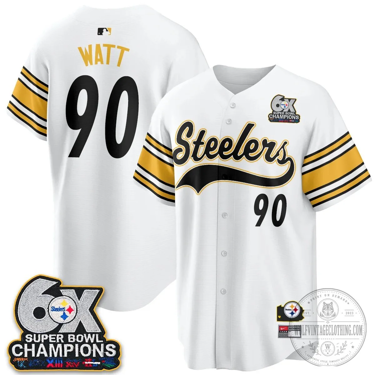 Pittsburgh Steelers Super Bowl Champions Baseball Jersey