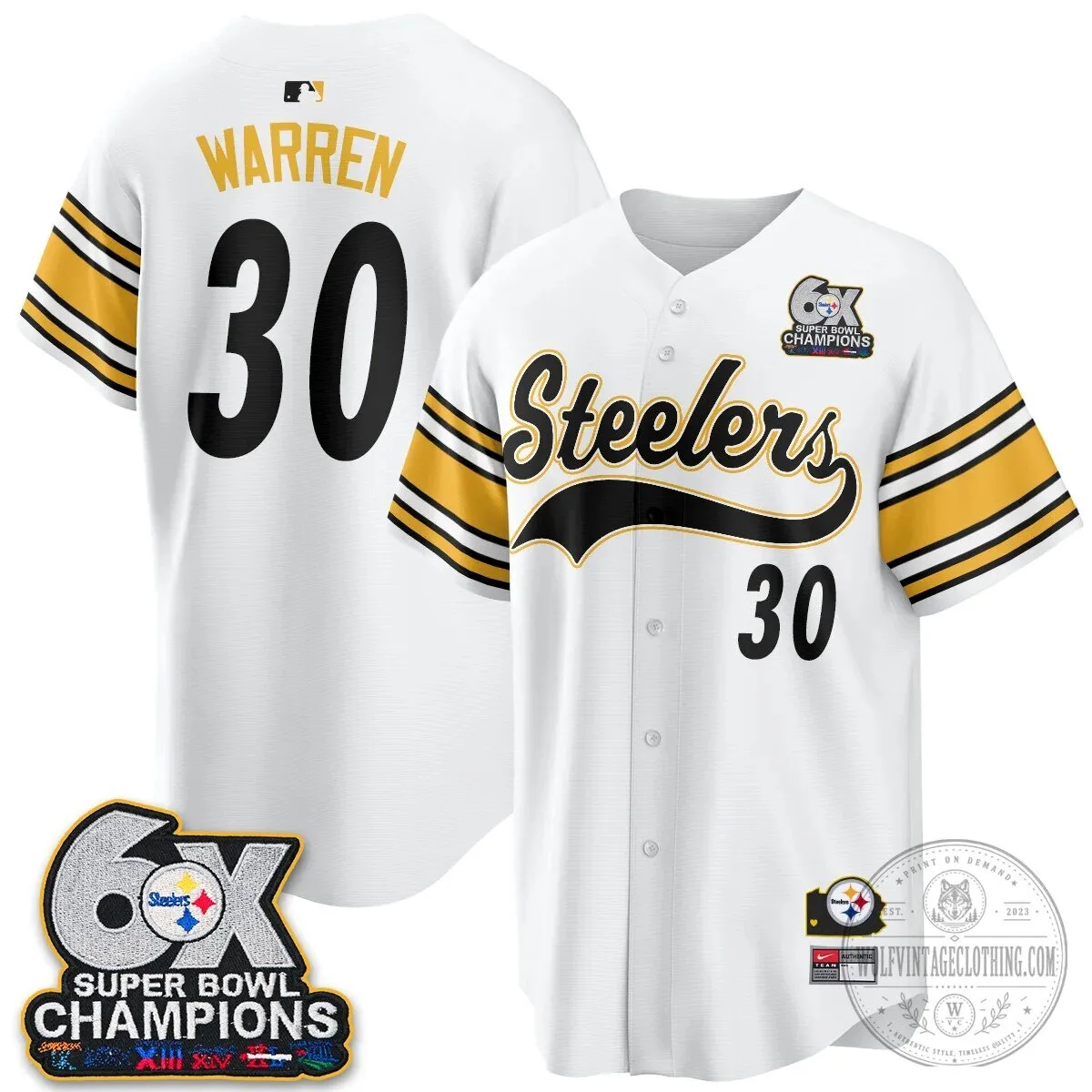 Pittsburgh Steelers Super Bowl Champions Baseball Jersey 79 Pittsburgh Steelers Super Bowl Champions Baseball Jersey