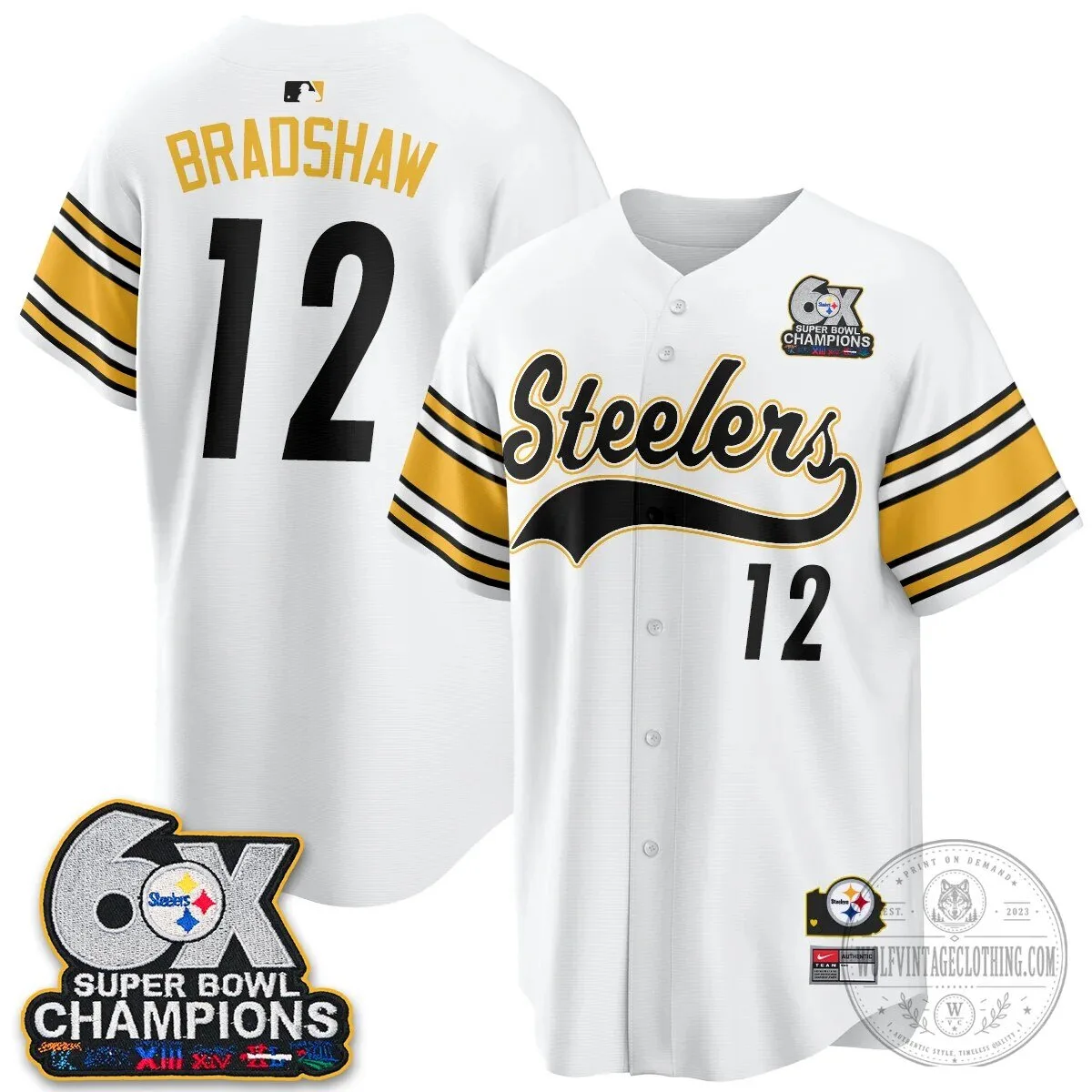Pittsburgh Steelers Super Bowl Champions Baseball Jersey 80 Pittsburgh Steelers Super Bowl Champions Baseball Jersey