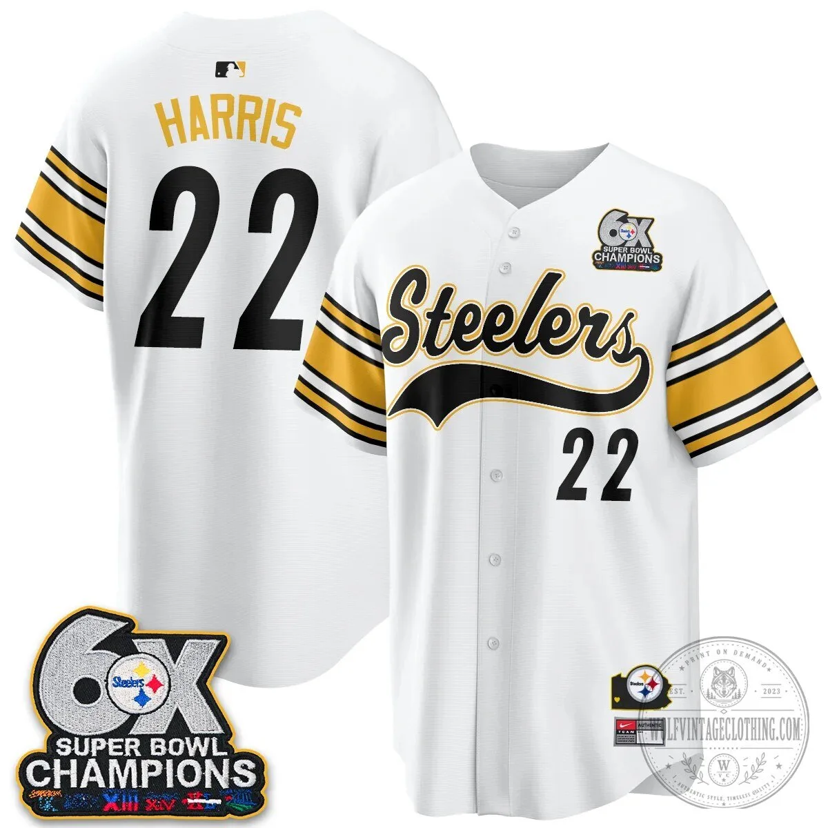 Pittsburgh Steelers Super Bowl Champions Baseball Jersey