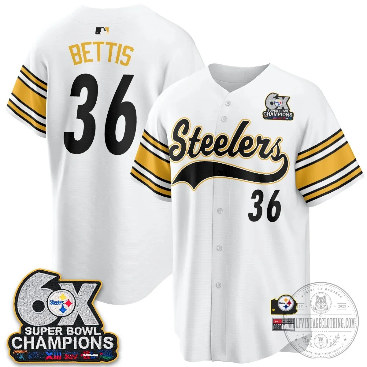 Pittsburgh Steelers Super Bowl Champions Baseball Jersey 86 Pittsburgh Steelers Super Bowl Champions Baseball Jersey