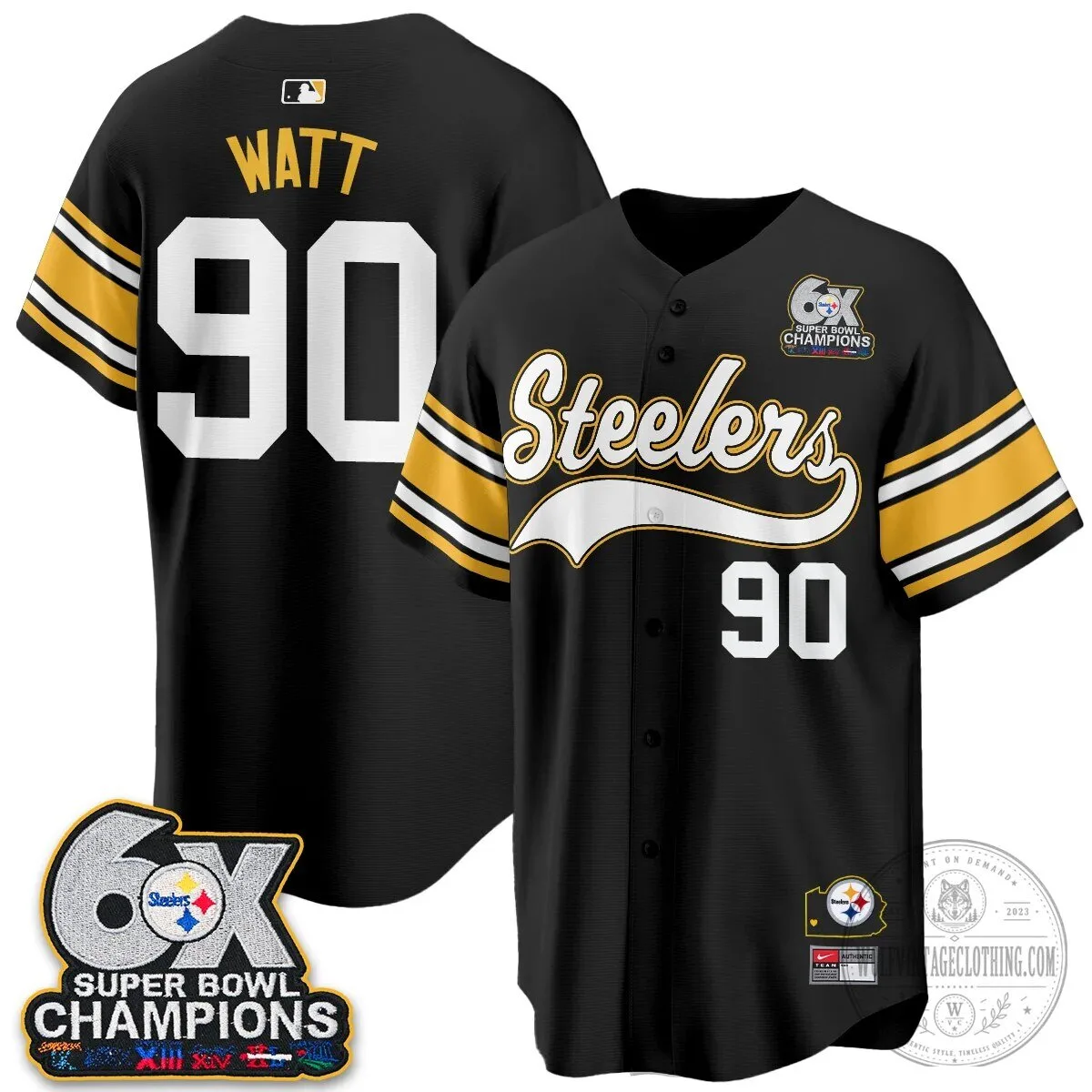 Pittsburgh Steelers Super Bowl Champions Baseball Jersey 88 Pittsburgh Steelers Super Bowl Champions Baseball Jersey