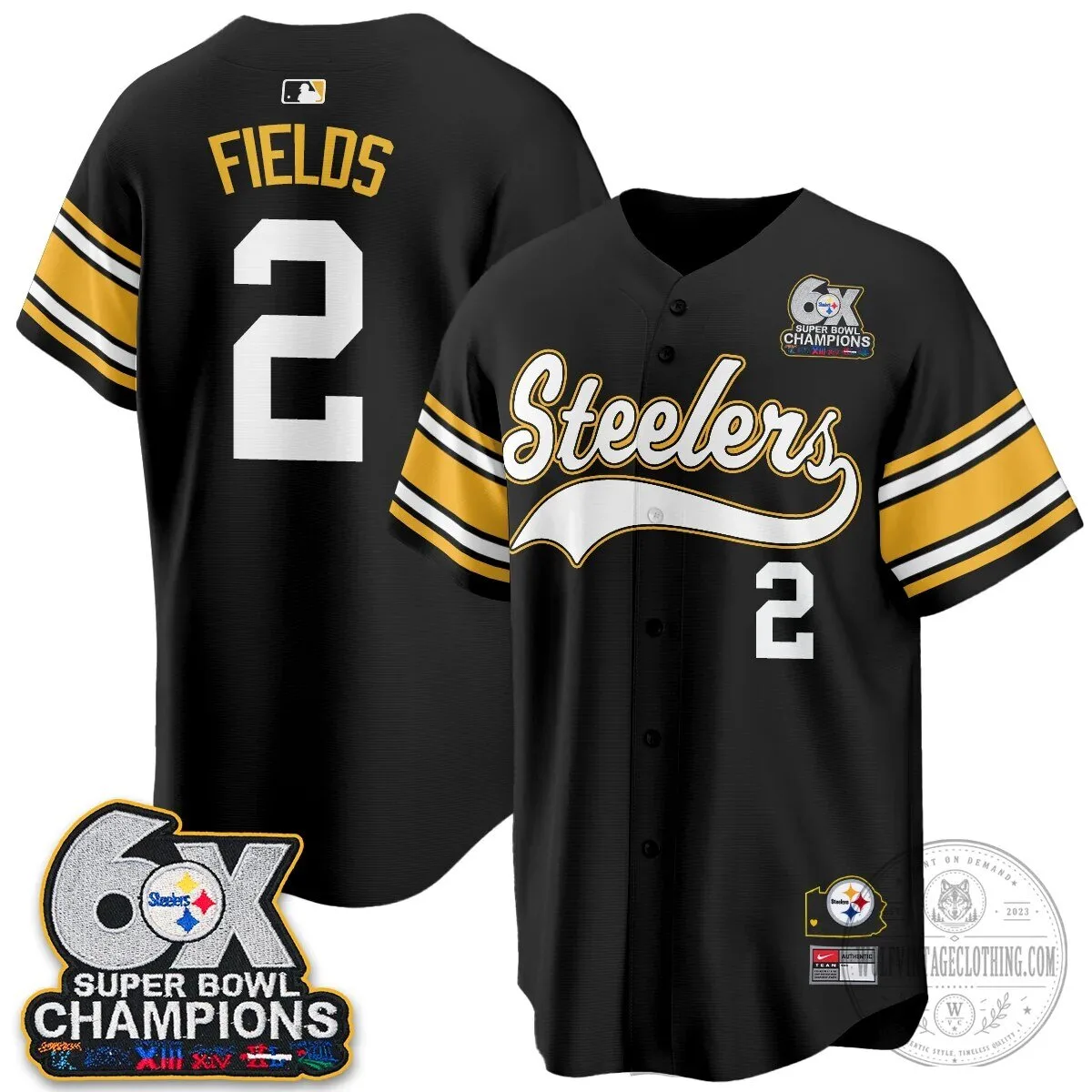 Pittsburgh Steelers Super Bowl Champions Baseball Jersey 94 Pittsburgh Steelers Super Bowl Champions Baseball Jersey