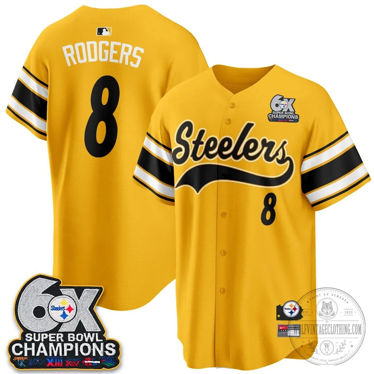 Pittsburgh Steelers Super Bowl Champions Baseball Jersey 101 Pittsburgh Steelers Super Bowl Champions Baseball Jersey