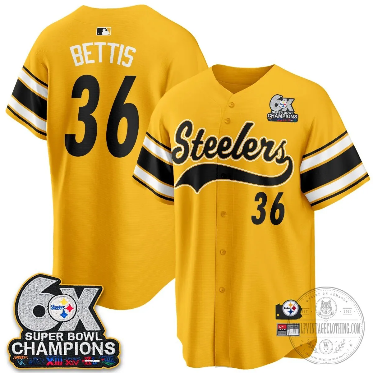 Pittsburgh Steelers Super Bowl Champions Baseball Jersey 110 Pittsburgh Steelers Super Bowl Champions Baseball Jersey