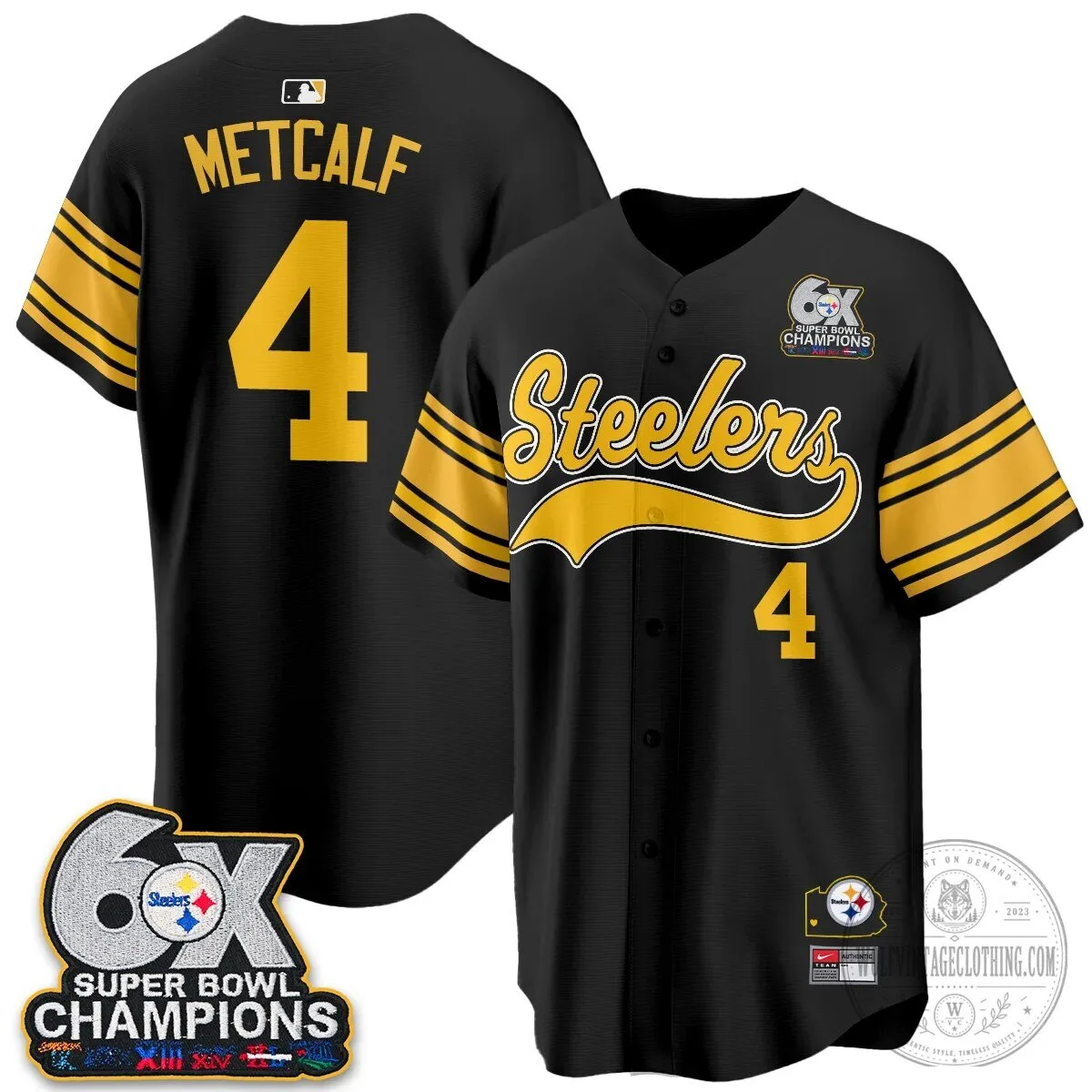 Pittsburgh Steelers Super Bowl Champions Baseball Jersey 114 Pittsburgh Steelers Super Bowl Champions Baseball Jersey
