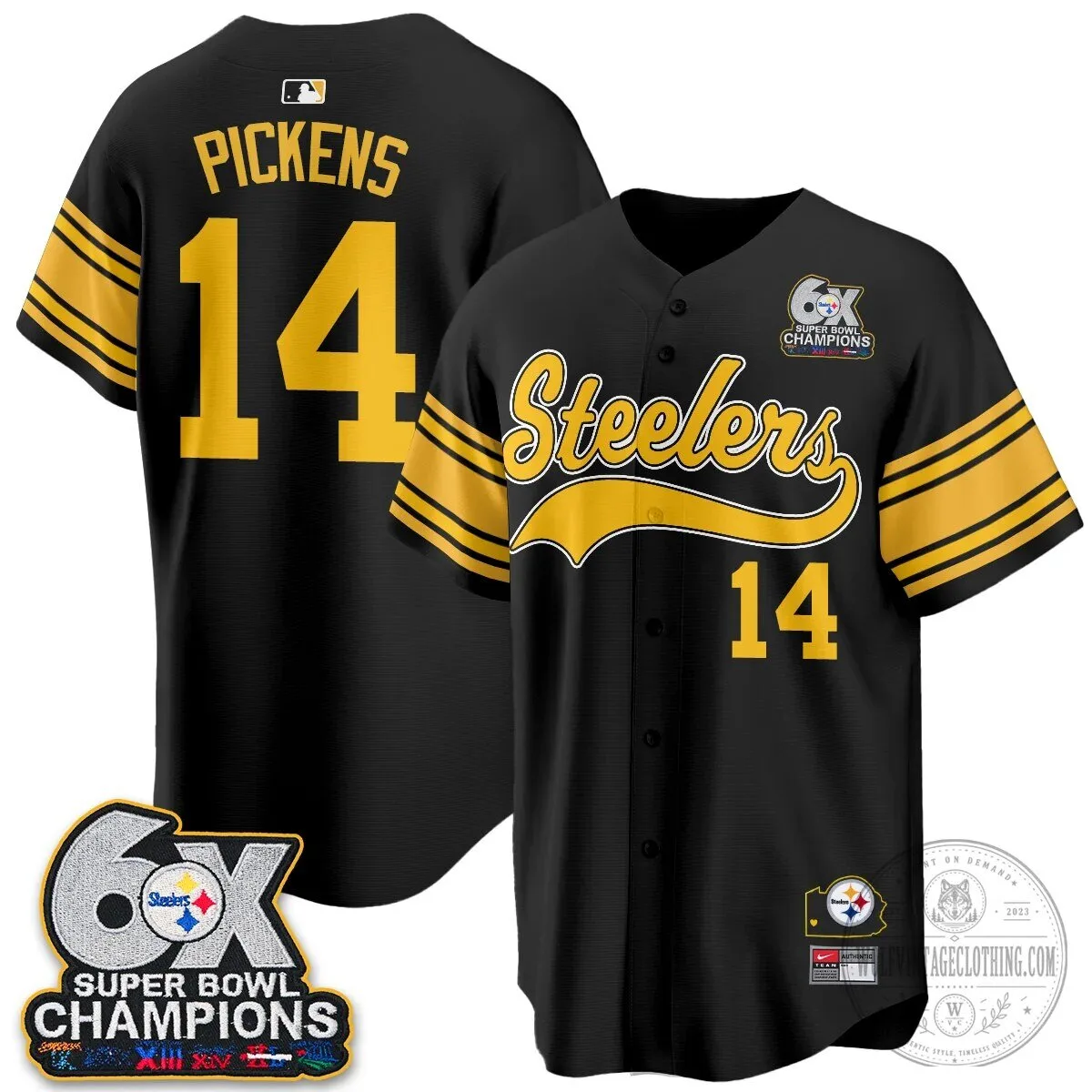 Pittsburgh Steelers Super Bowl Champions Baseball Jersey 119 Pittsburgh Steelers Super Bowl Champions Baseball Jersey