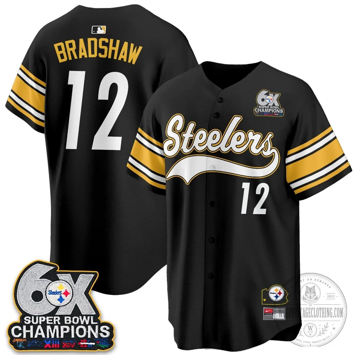 Pittsburgh Steelers Super Bowl Champions Baseball Jersey 128 Pittsburgh Steelers Super Bowl Champions Baseball Jersey