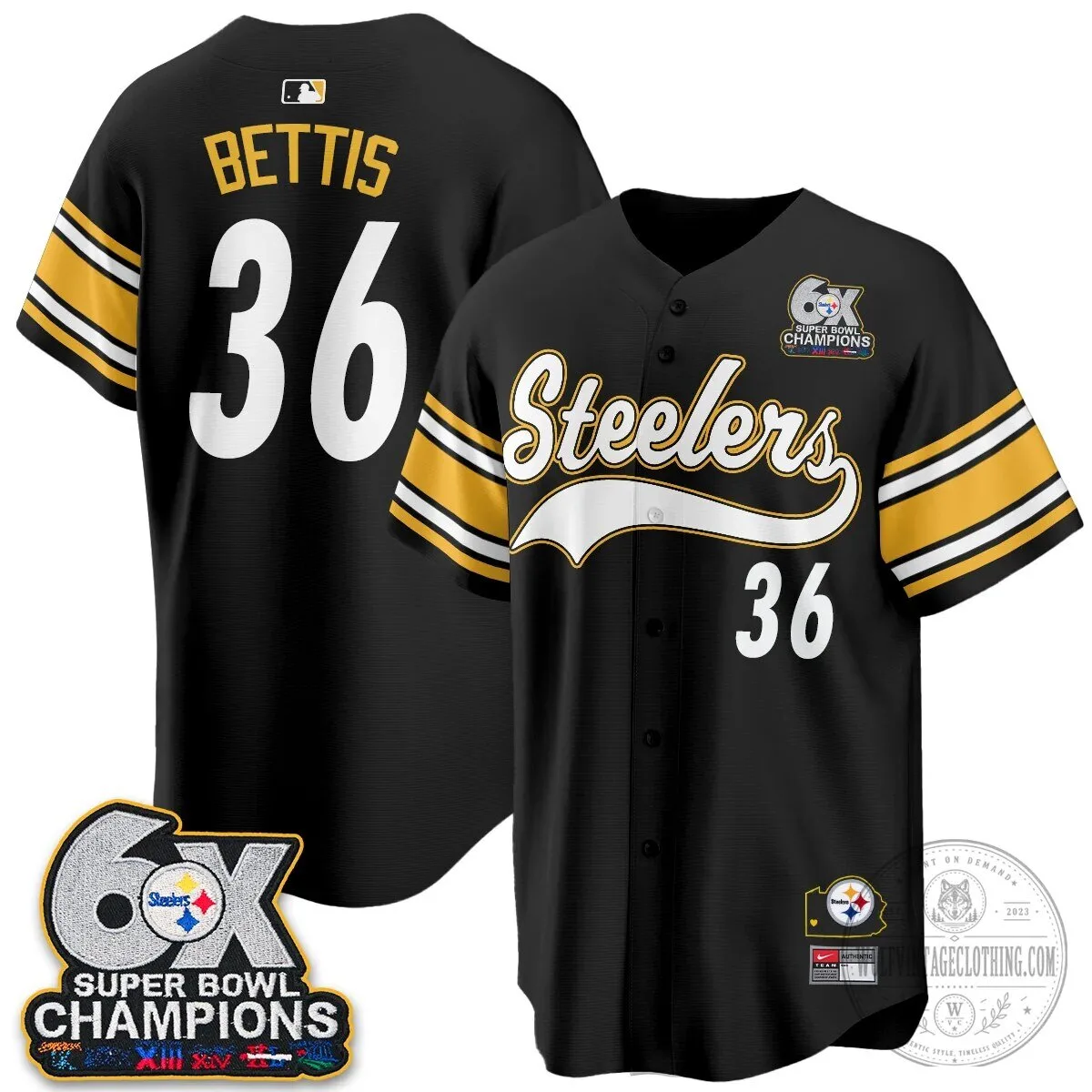 Pittsburgh Steelers Super Bowl Champions Baseball Jersey 134 Pittsburgh Steelers Super Bowl Champions Baseball Jersey
