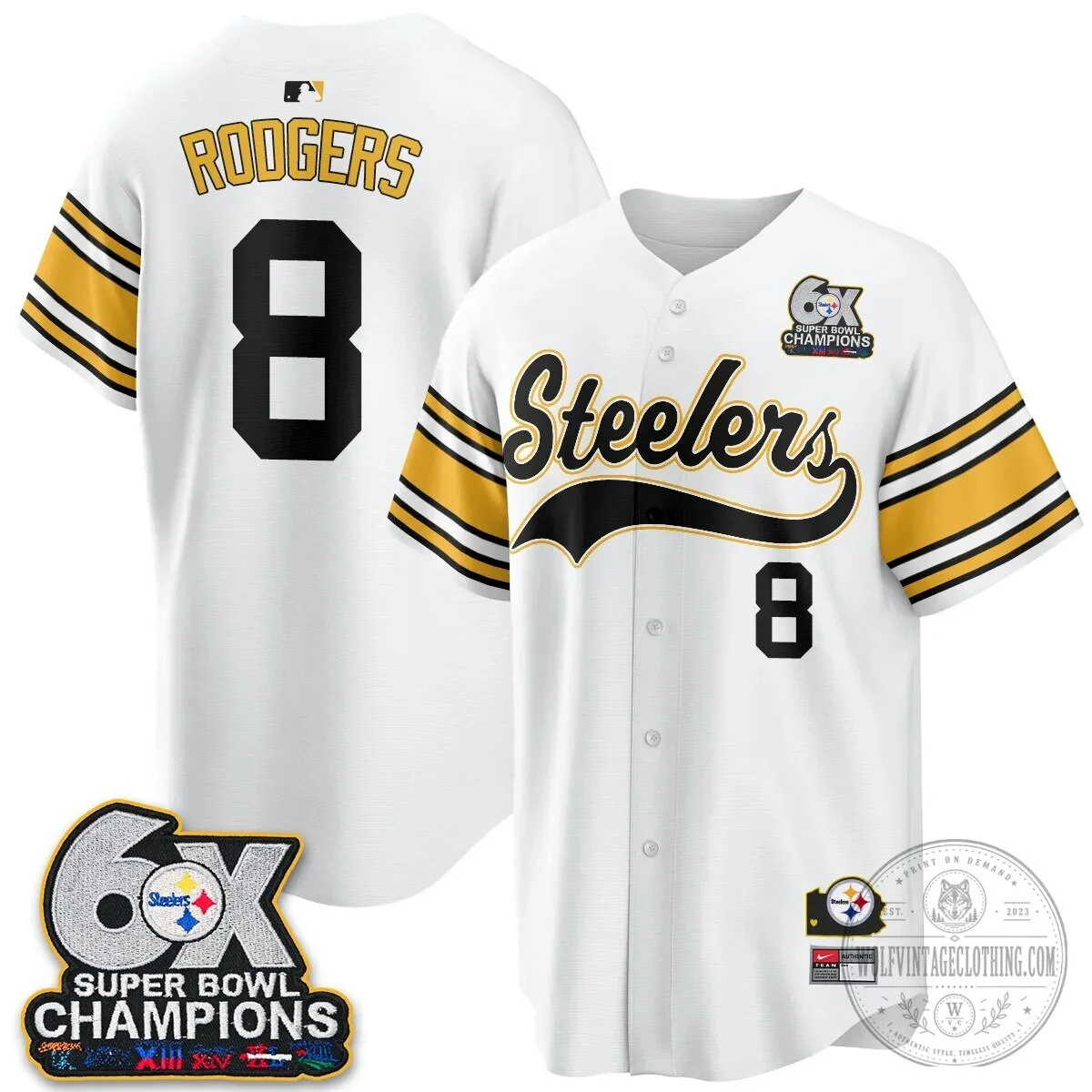 Pittsburgh Steelers Super Bowl Champions Baseball Jersey 137 Pittsburgh Steelers Super Bowl Champions Baseball Jersey