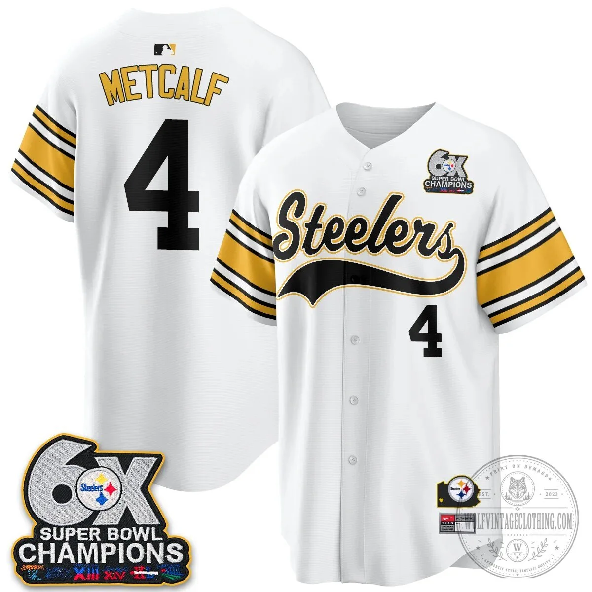 Pittsburgh Steelers Super Bowl Champions Baseball Jersey 138 Pittsburgh Steelers Super Bowl Champions Baseball Jersey