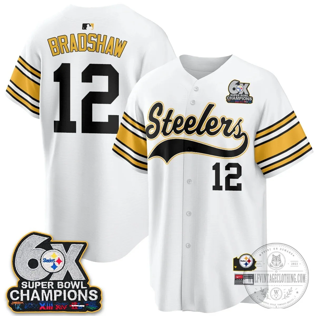 Pittsburgh Steelers Super Bowl Champions Baseball Jersey 140 Pittsburgh Steelers Super Bowl Champions Baseball Jersey