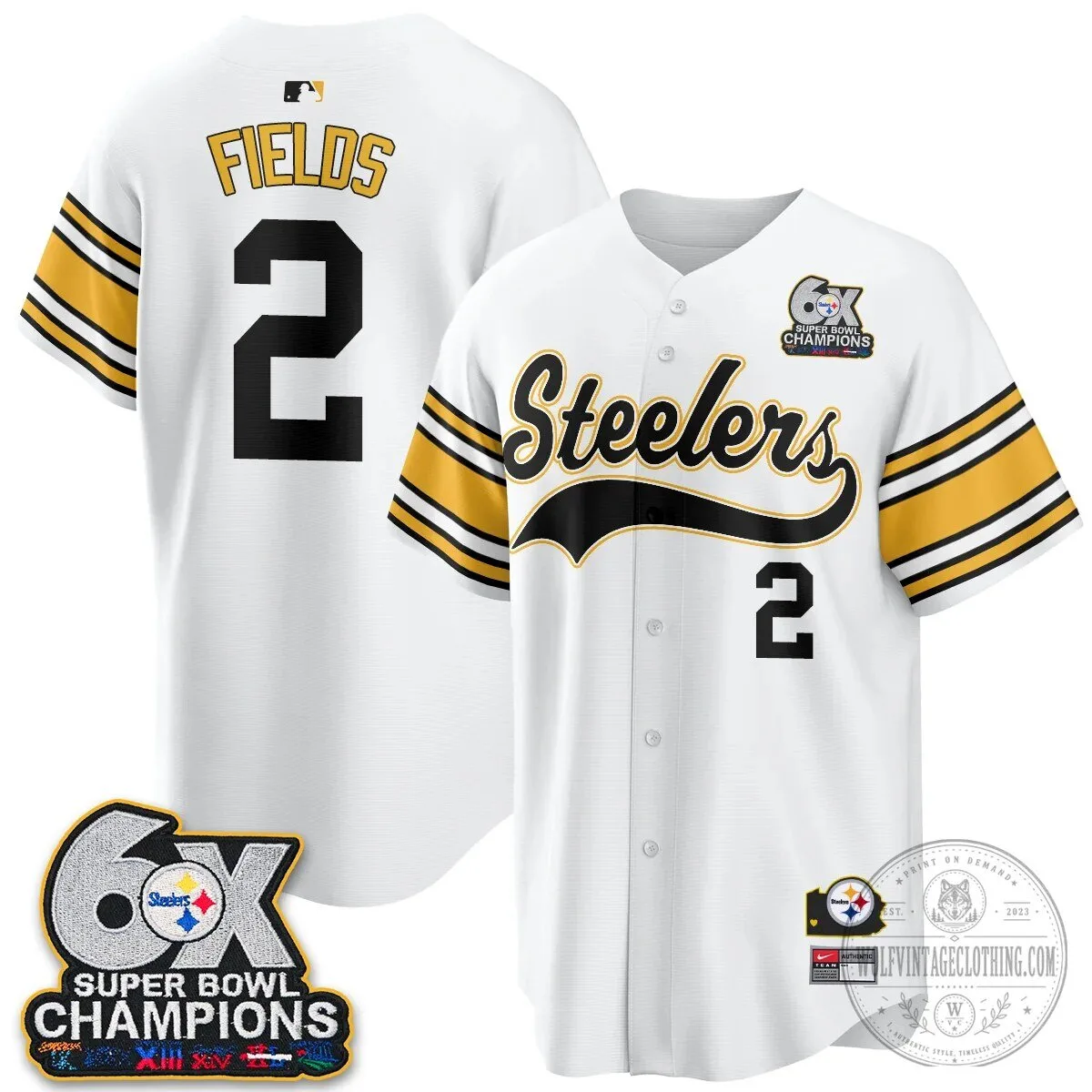 Pittsburgh Steelers Super Bowl Champions Baseball Jersey 142 Pittsburgh Steelers Super Bowl Champions Baseball Jersey