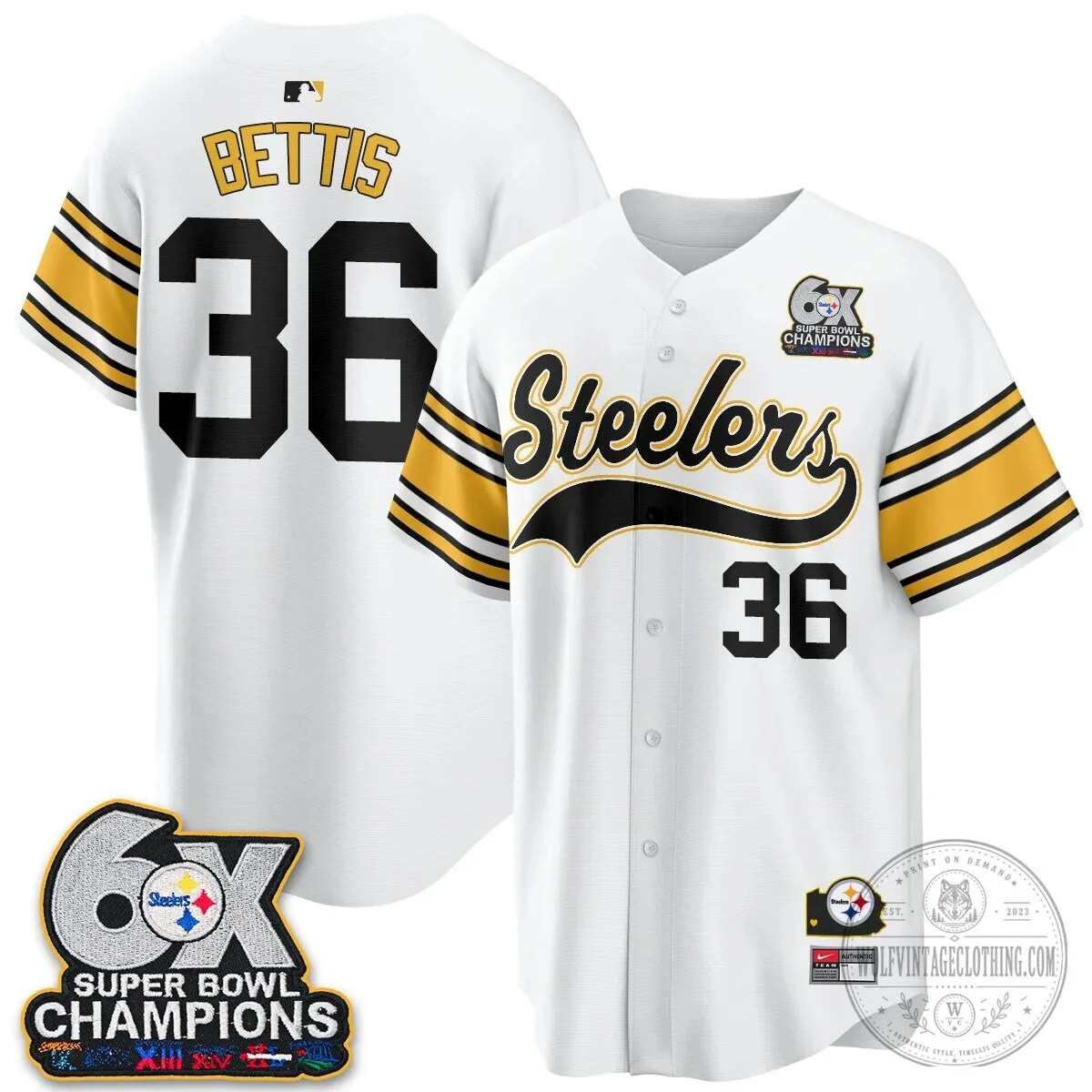 Pittsburgh Steelers Super Bowl Champions Baseball Jersey 146 Pittsburgh Steelers Super Bowl Champions Baseball Jersey