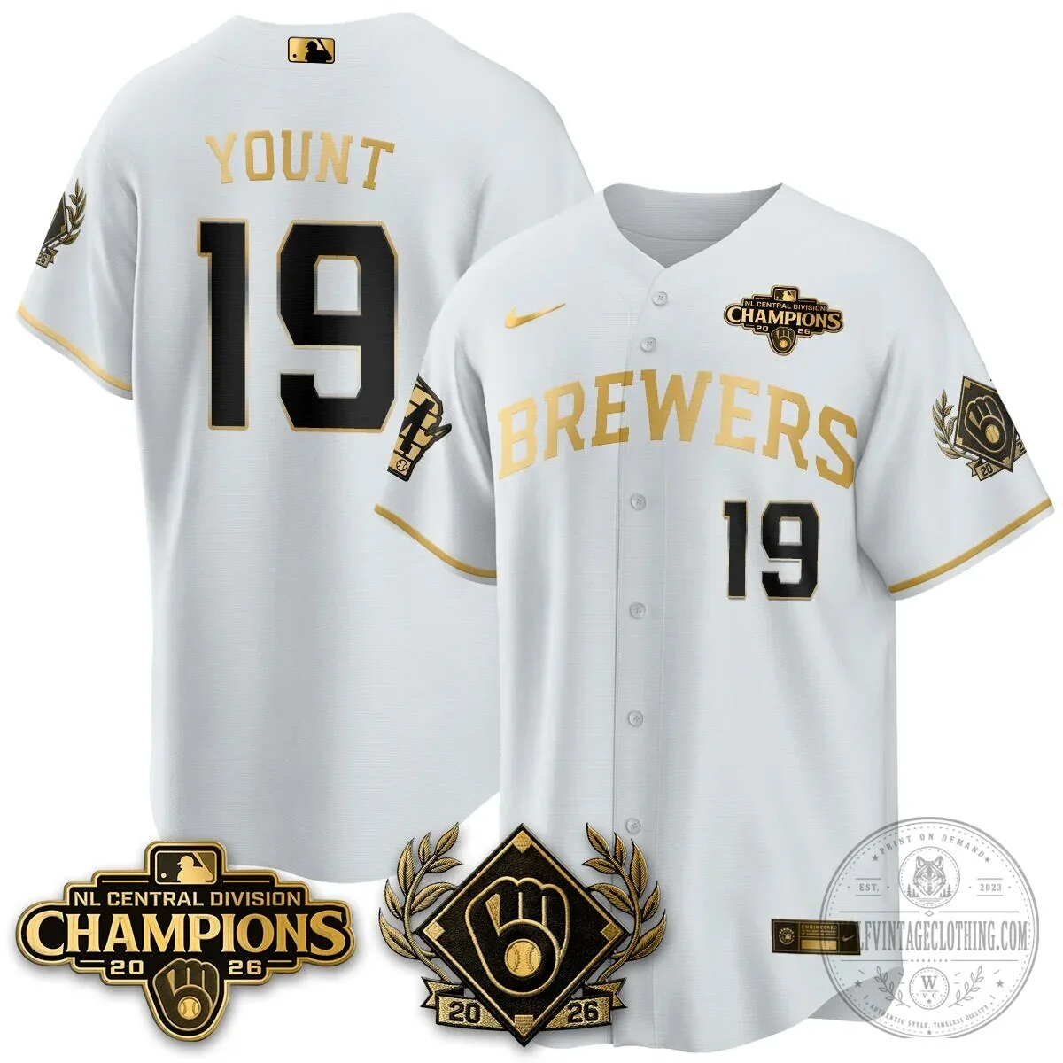 Baseball Jersey for 2026 Champions of the National League Central - Milwaukee Brewers