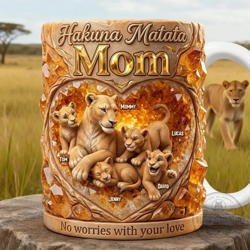 Hakuna Matata Mom Lion Family Personalized Coffee Mug Hakuna Matata Mom Lion Family Personalized Coffee Mug