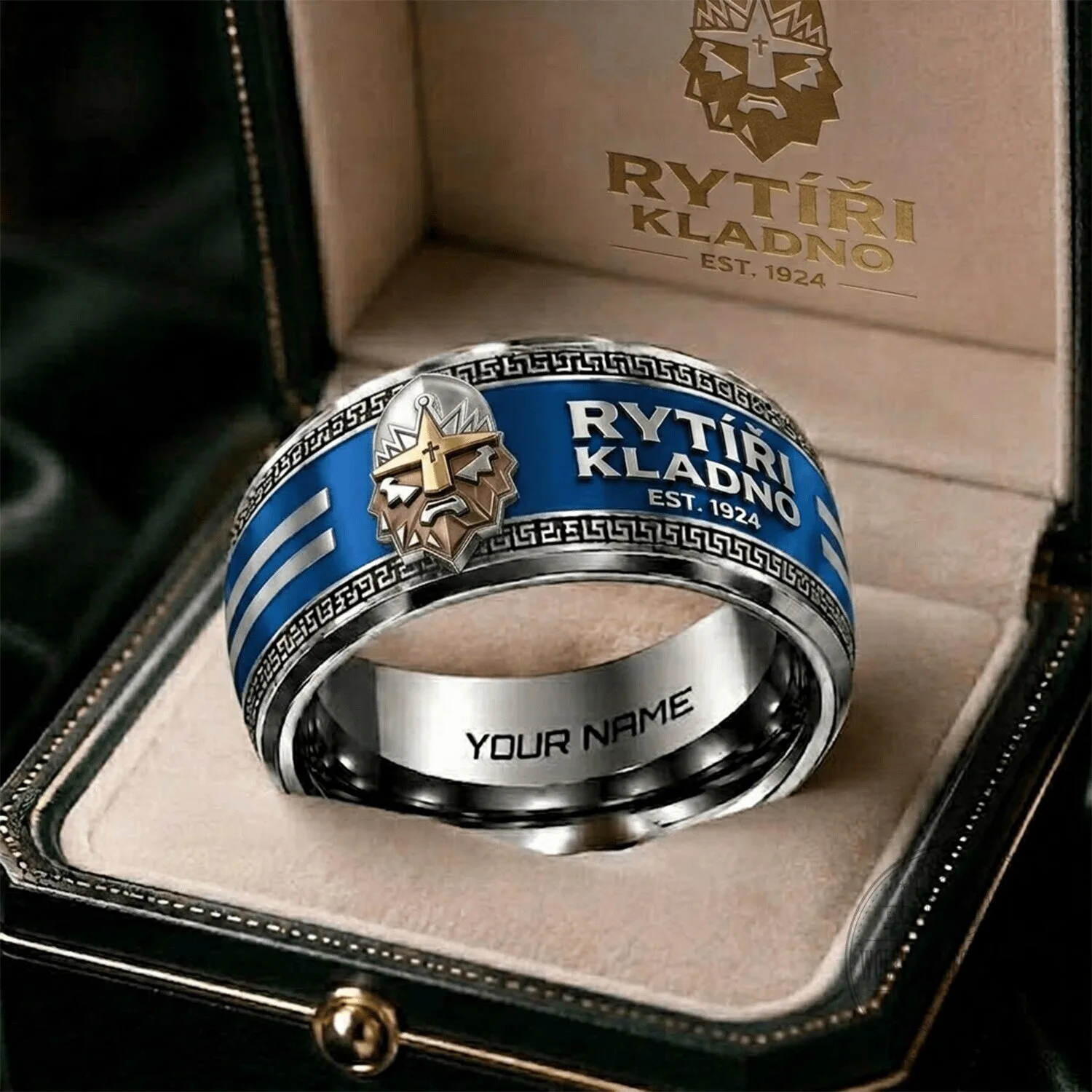 Rytíři Kladno Czech Extraliga Team Personalized Ring 1 Rytíři Kladno Czech Extraliga Team Personalized Ring