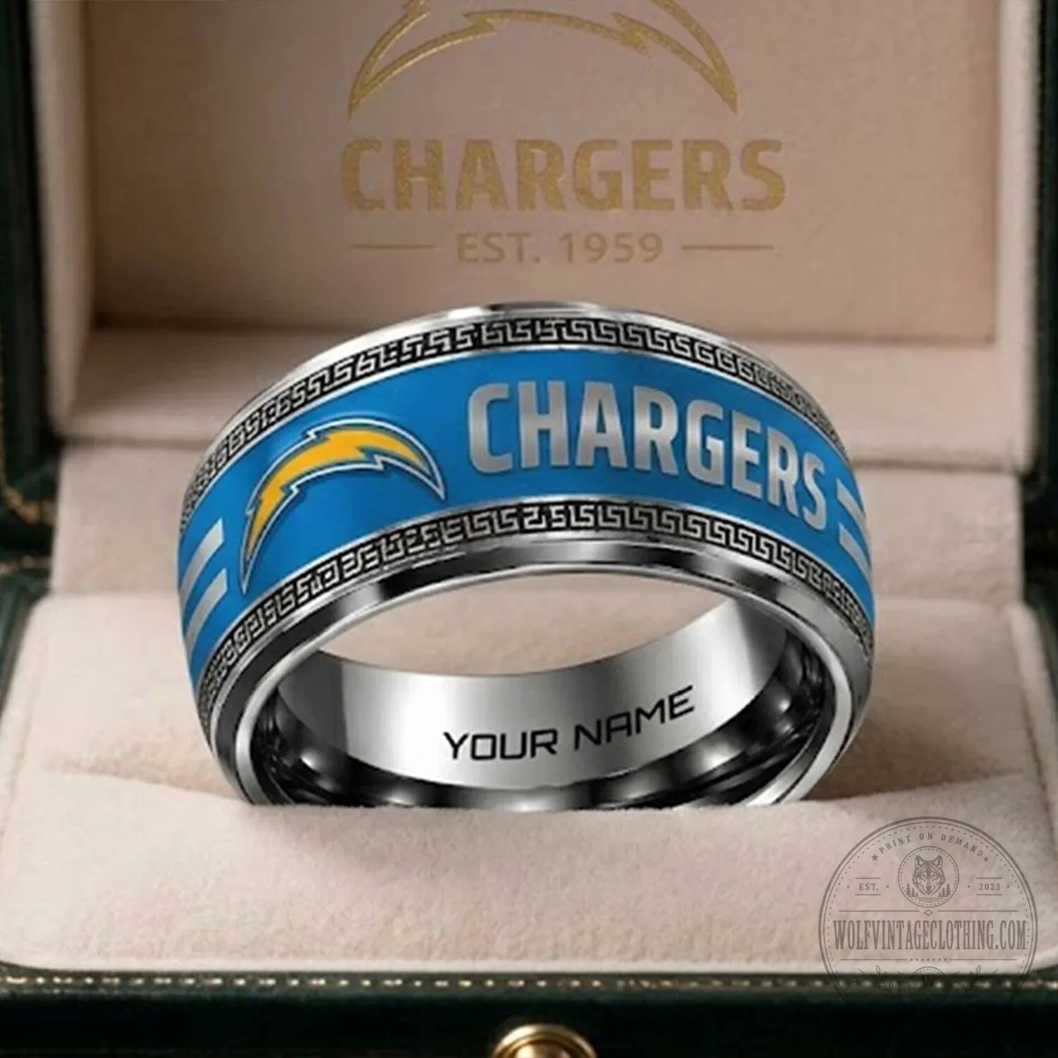 Los Angeles Chargers NFL Football Team Custom Engraved Ring for Men