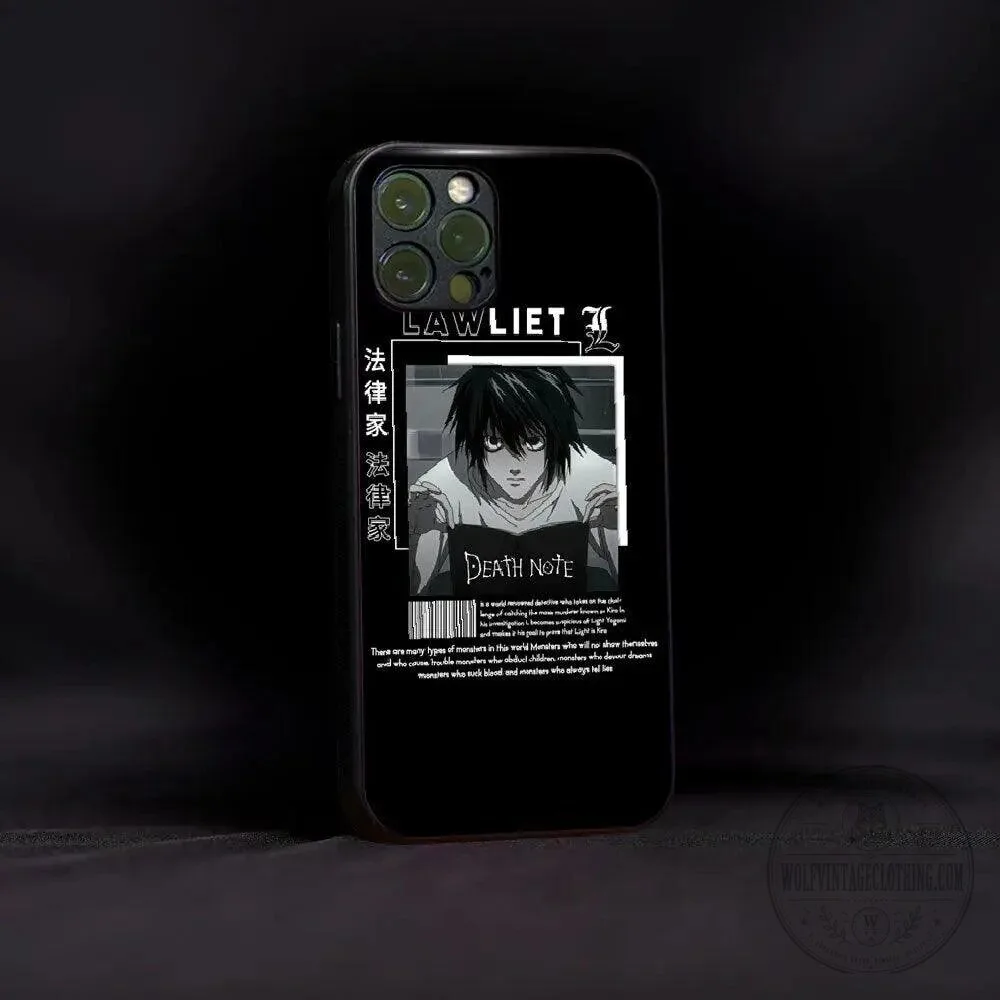 Lawliet Death Note Anime Character Black Phone Case 2 Lawliet Death Note Anime Character Black Phone Case