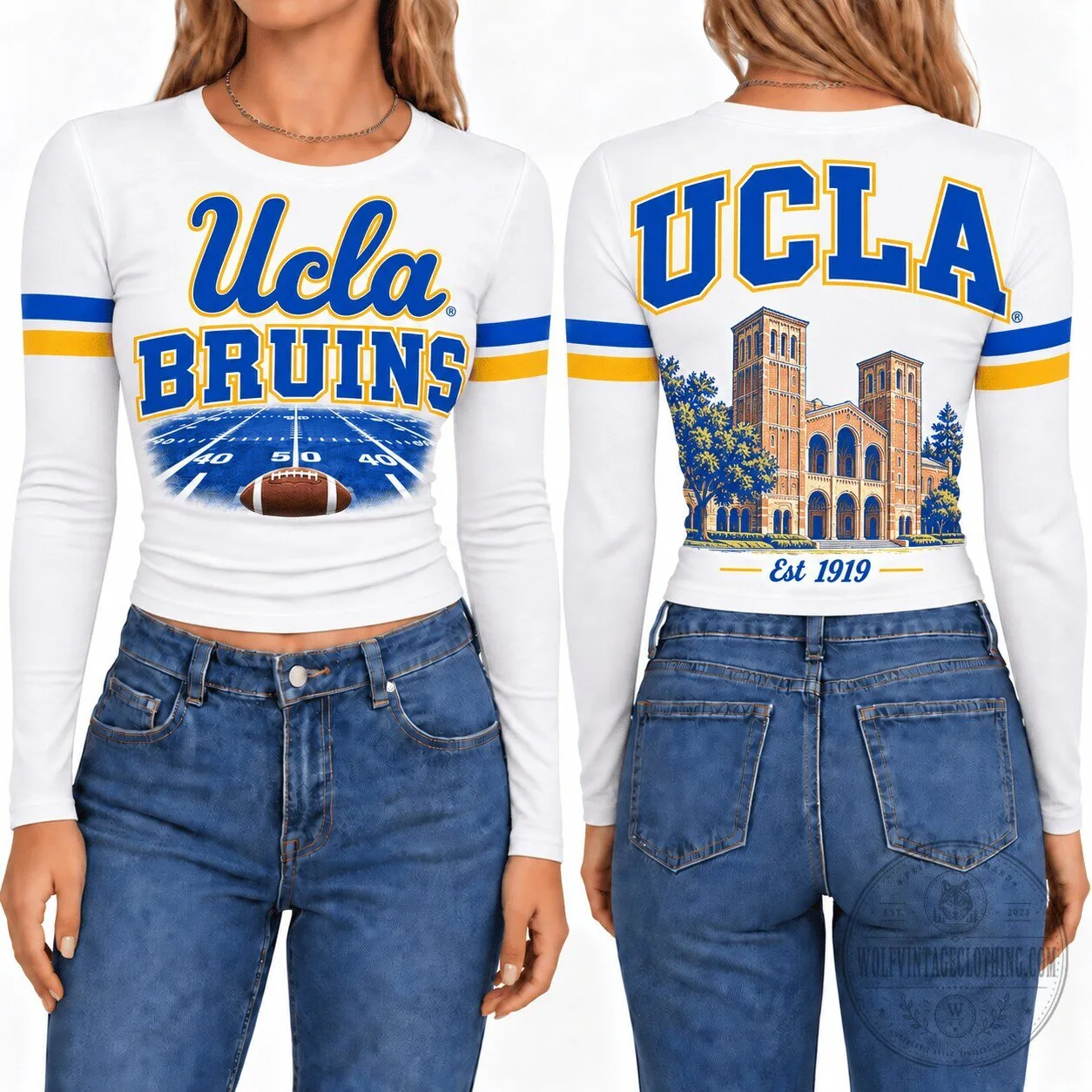 UCLA Bruins Women's Football Field Long Sleeve Shirt