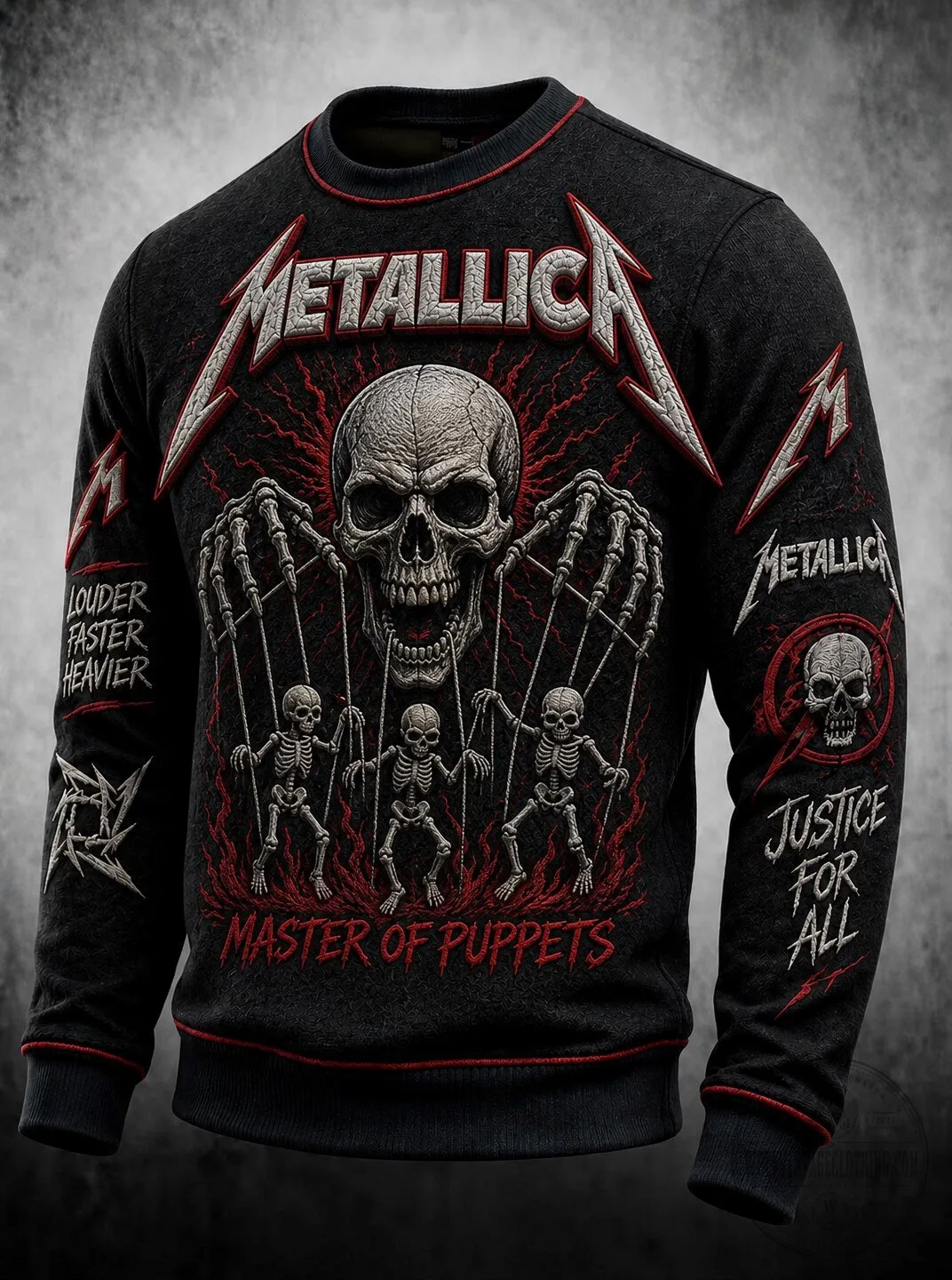 Metallica Master of Puppets Heavy Metal Band Graphic Crewneck Sweatshirt